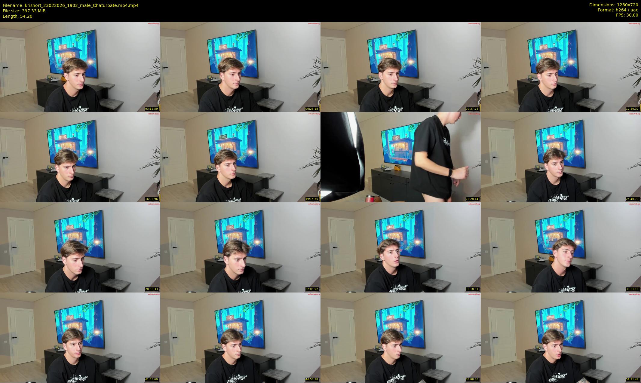 krishort — 55 minute Chaturbate male cam show recording, 720p, Feb 23, 2026