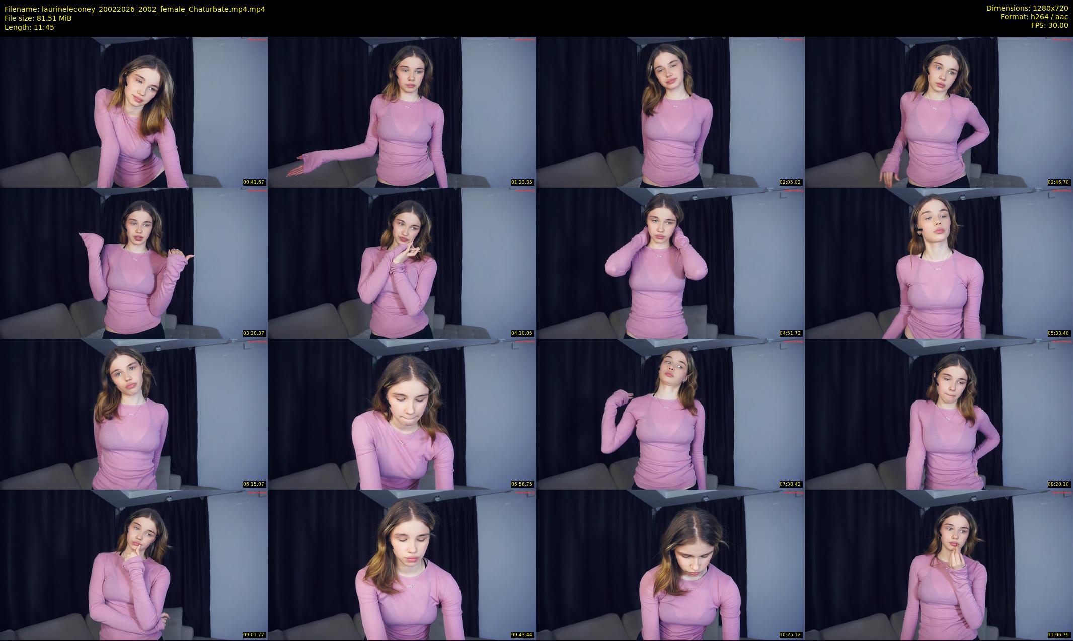 laurineleconey — 12 minute Chaturbate female cam show recording, 720p, Feb 20, 2026
