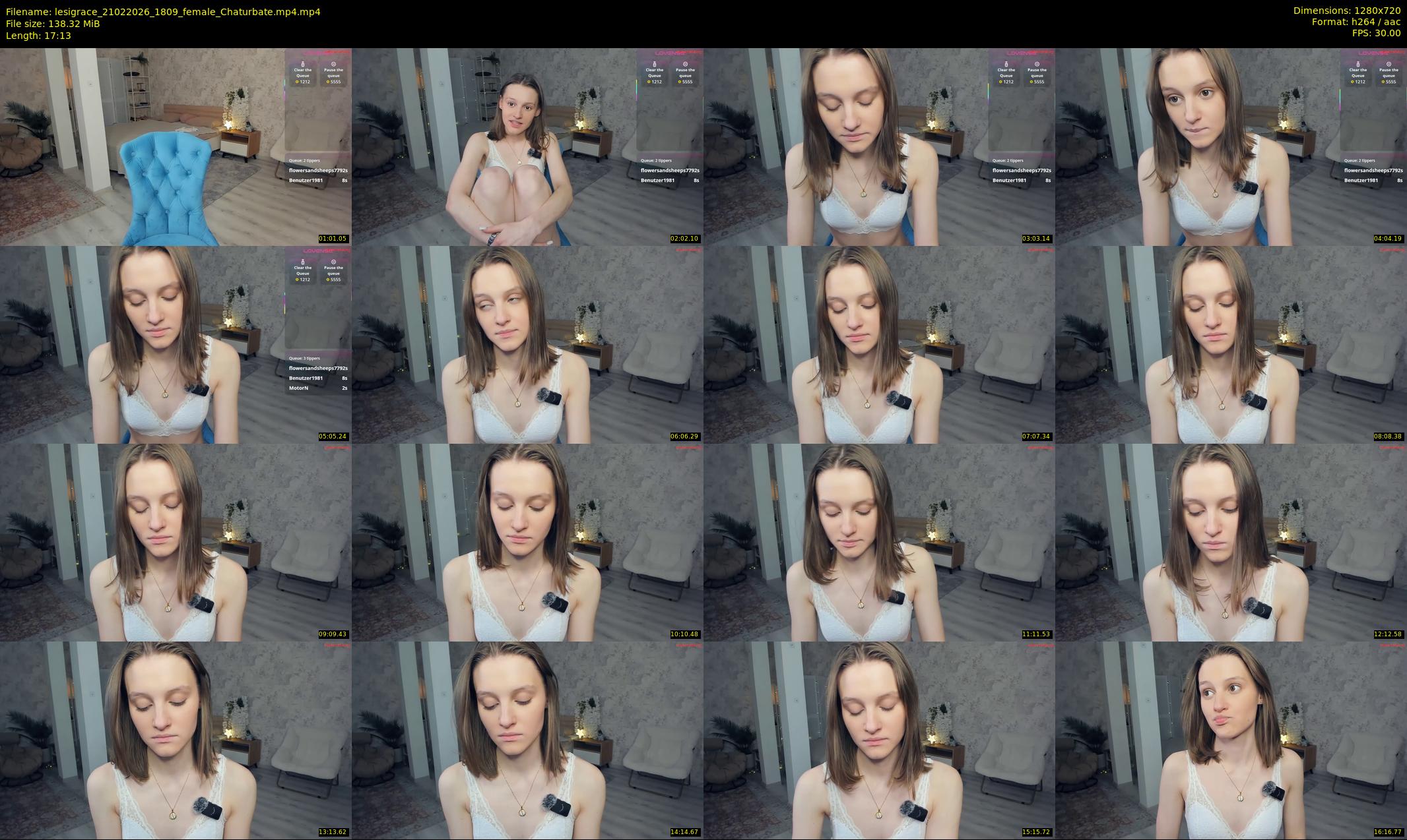 lesigrace — 18 minute Chaturbate female cam show recording, 720p, Feb 21, 2026