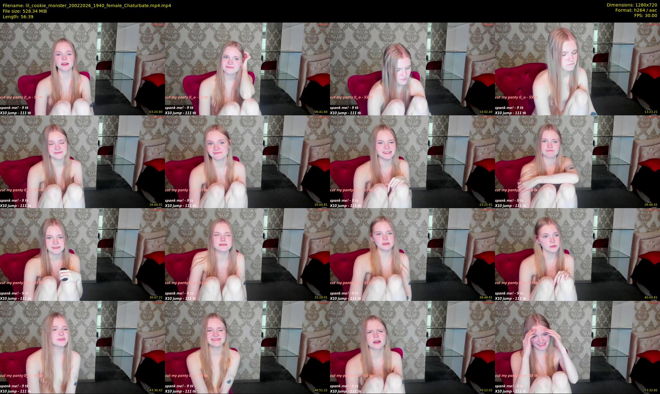 lil_cookie_monster — 57 minute Chaturbate female cam show recording, 720p, Feb 20, 2026