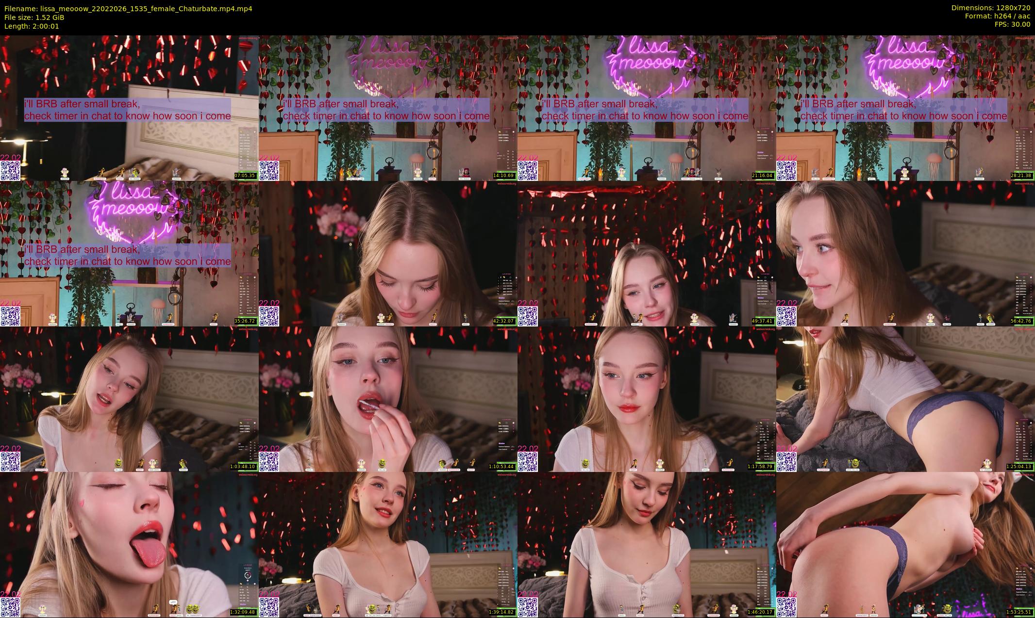 lissa_meooow — 121 minute Chaturbate female cam show recording, 720p, Feb 22, 2026