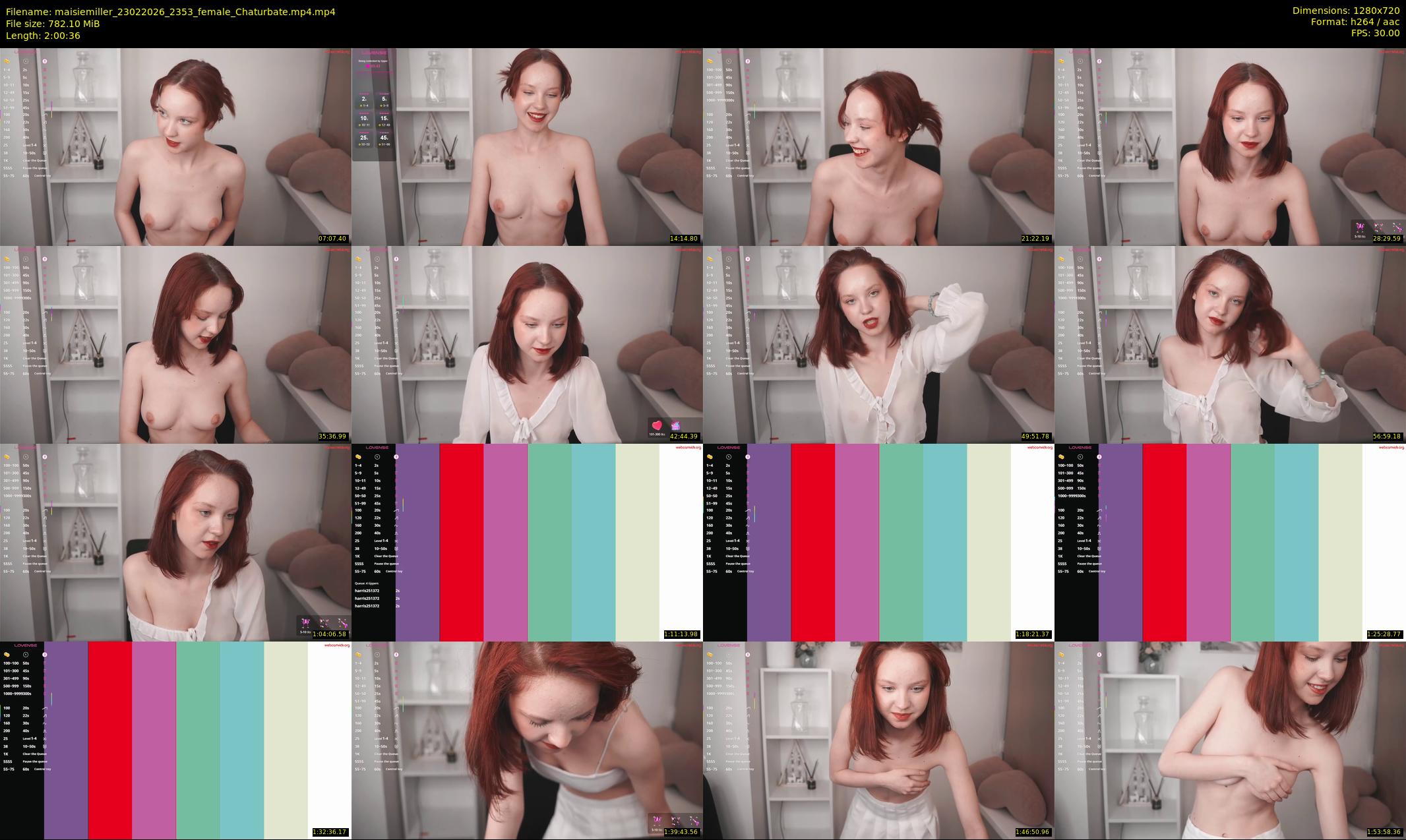 maisiemiller — 121 minute Chaturbate female cam show recording, 720p, Feb 23, 2026