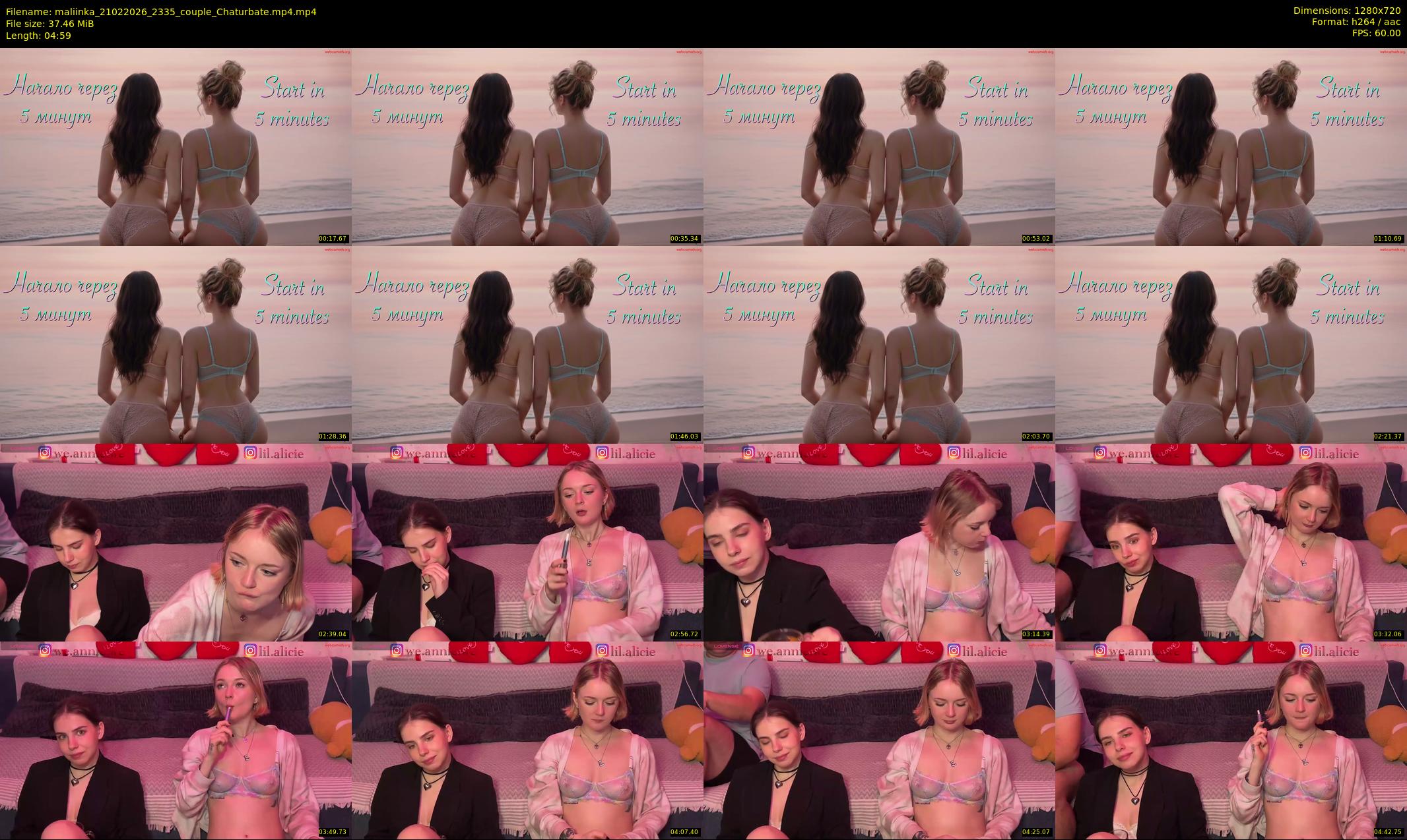 maliinka — 5 minute Chaturbate couple cam show recording, 720p, Feb 21, 2026