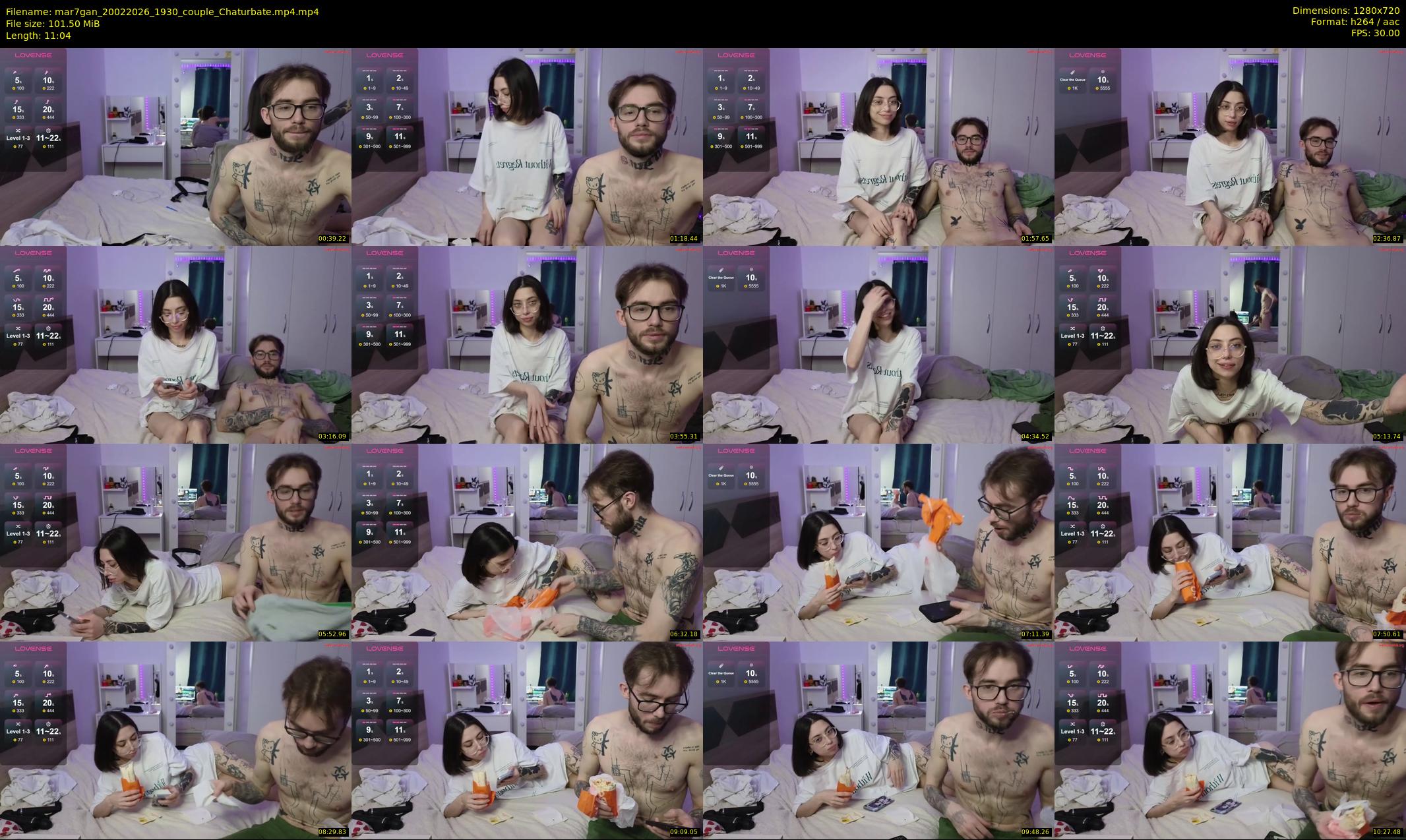 mar7gan — 12 minute Chaturbate couple cam show recording, 720p, Feb 20, 2026