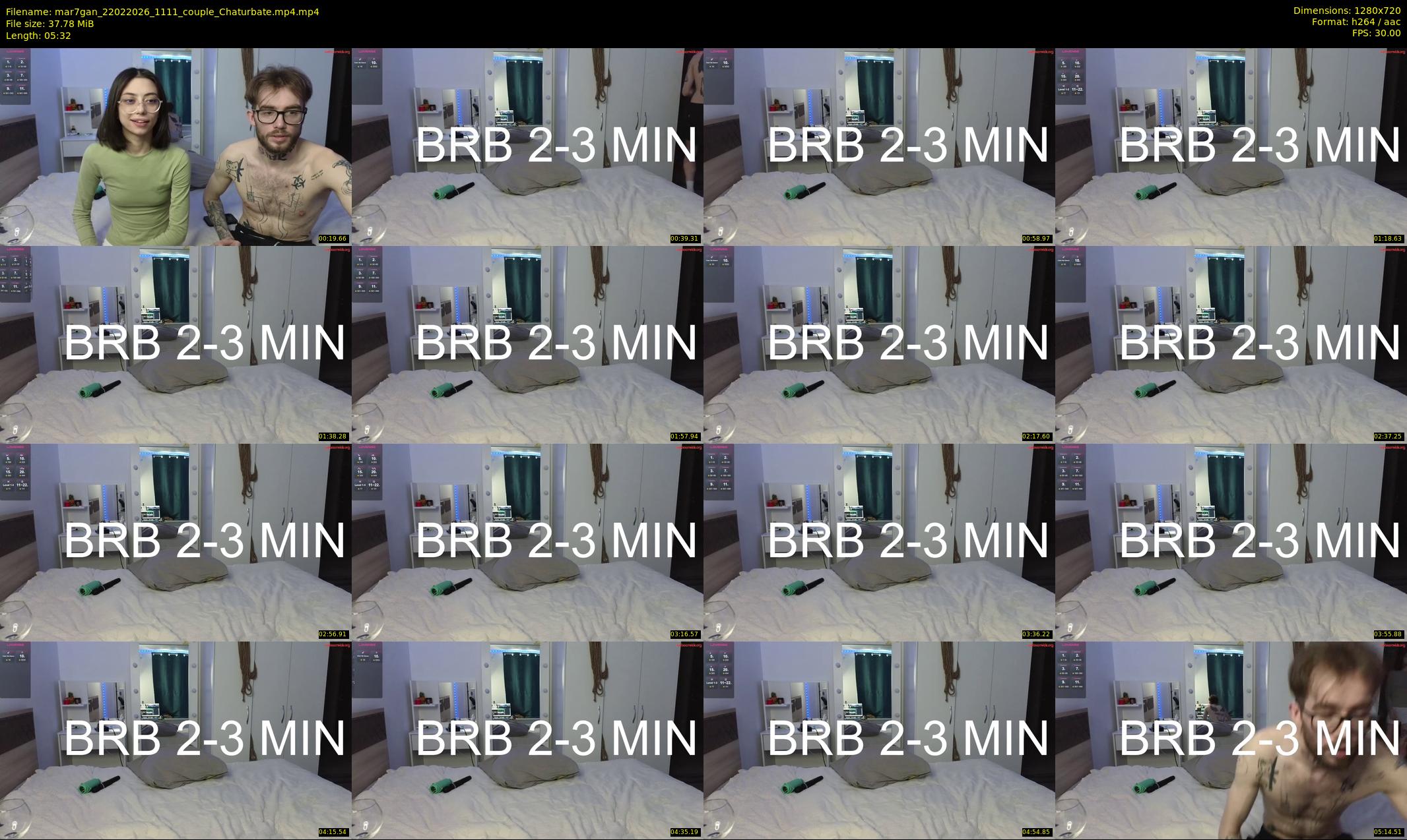 mar7gan — 6 minute Chaturbate couple cam show recording, 720p, Feb 22, 2026