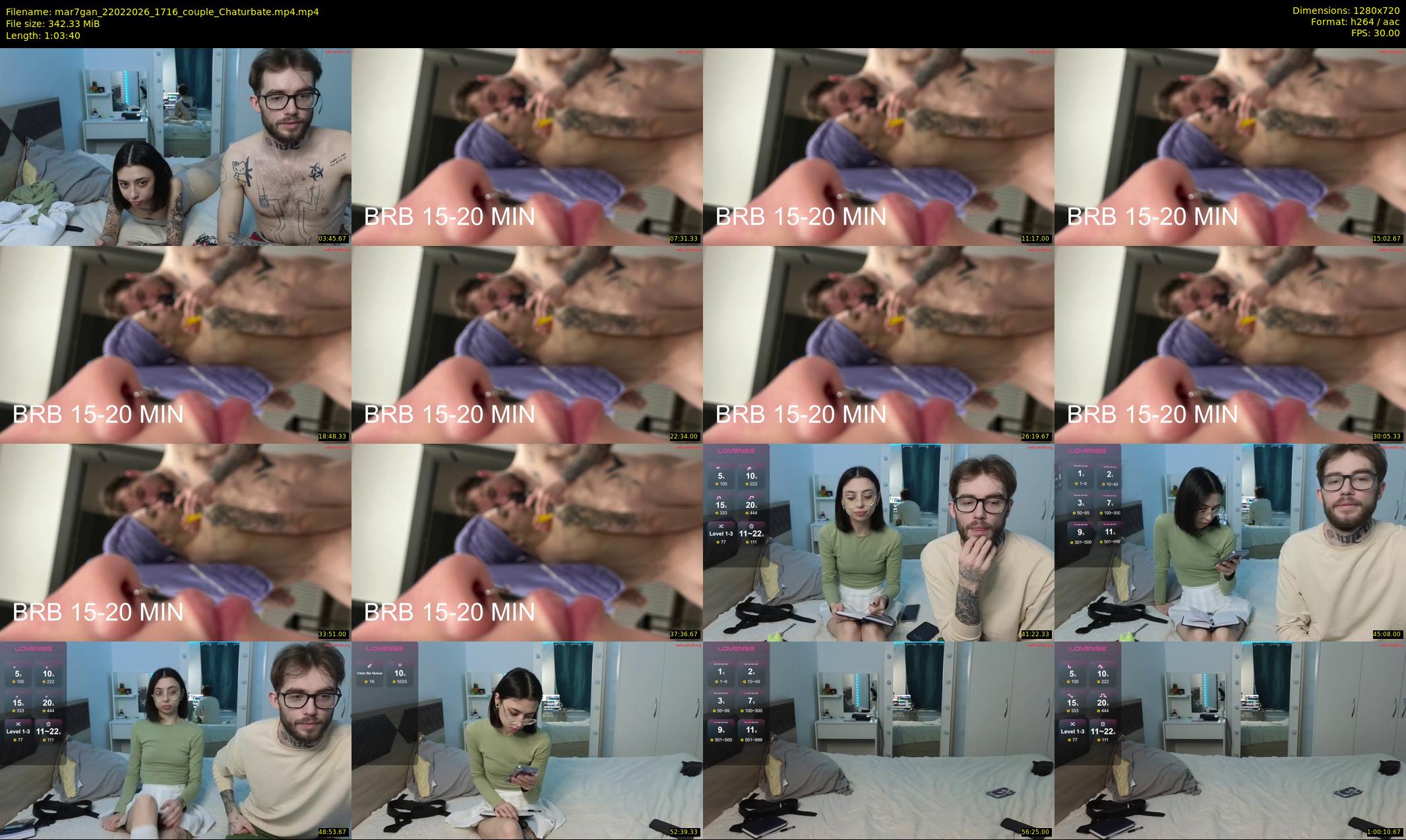 mar7gan — 64 minute Chaturbate couple cam show recording, 720p, Feb 22, 2026