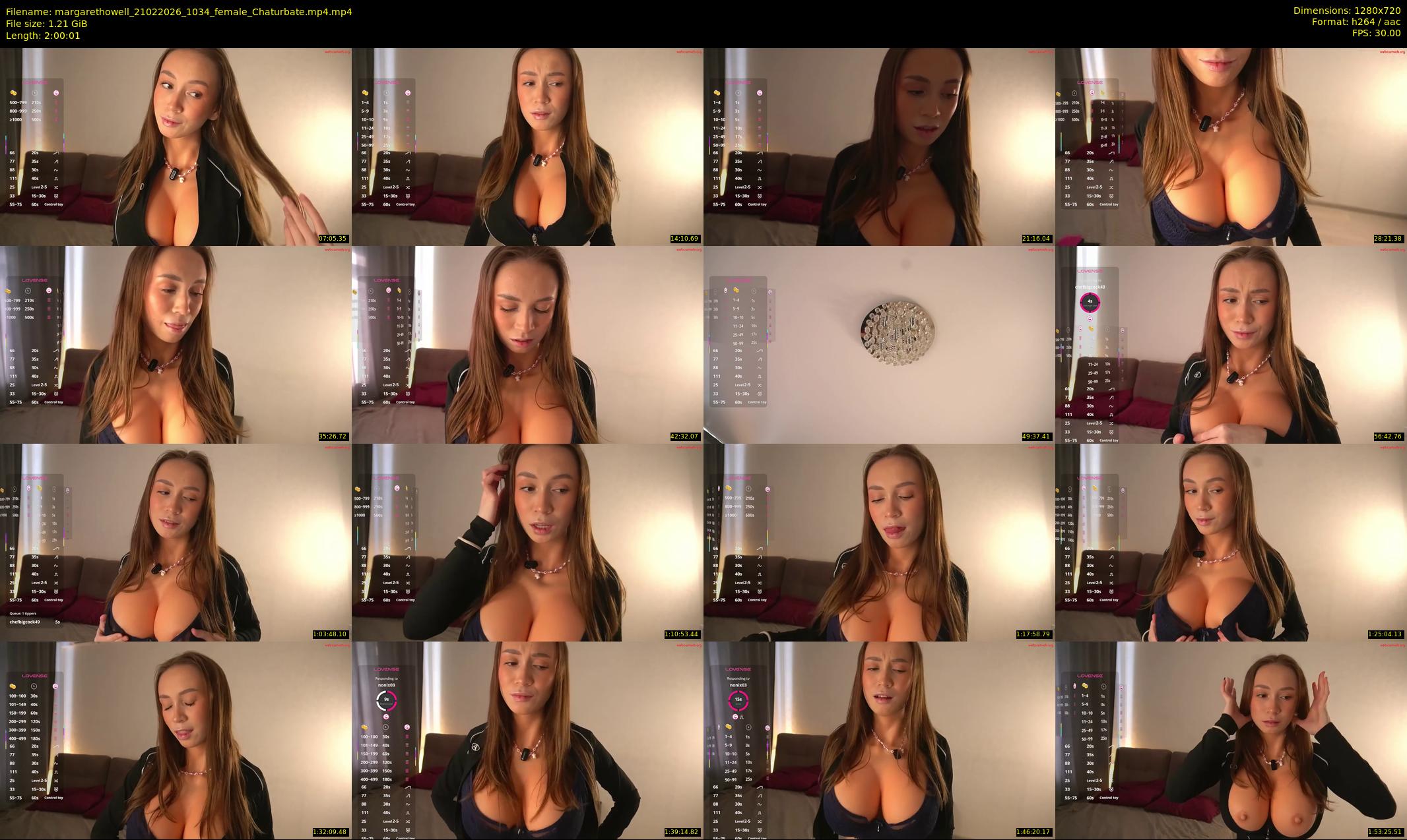 margarethowell — 121 minute Chaturbate female cam show recording, 720p, Feb 21, 2026