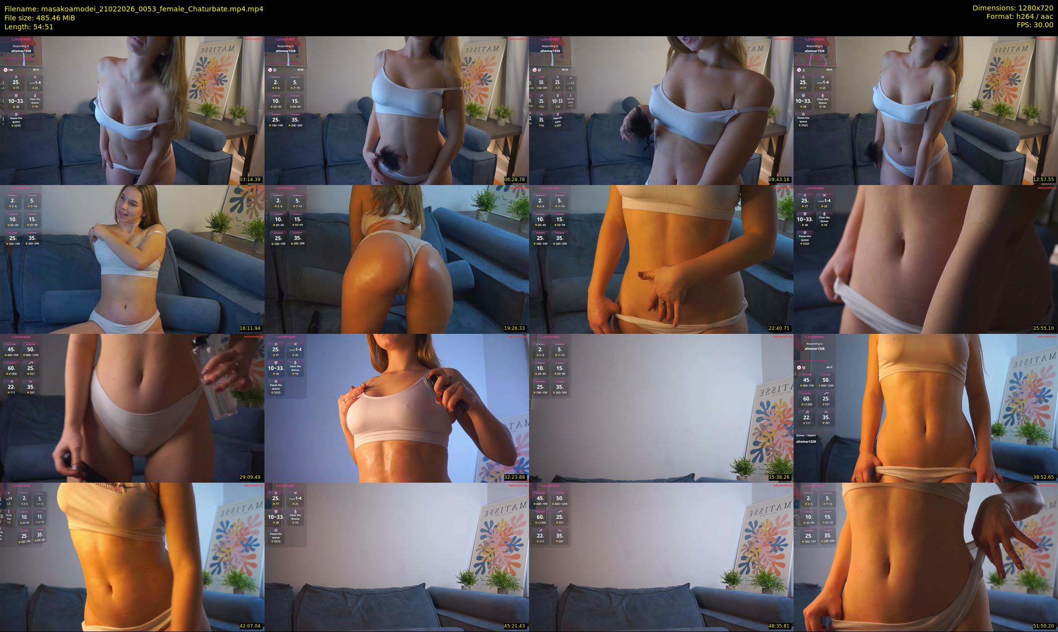 masakoamodei — 55 minute Chaturbate female cam show recording, 720p, Feb 21, 2026
