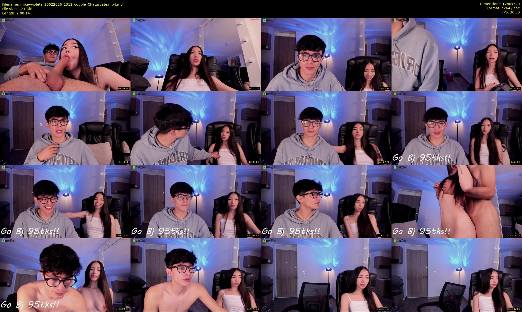 mikeyvioleta — 121 minute Chaturbate couple cam show recording, 720p, Feb 20, 2026
