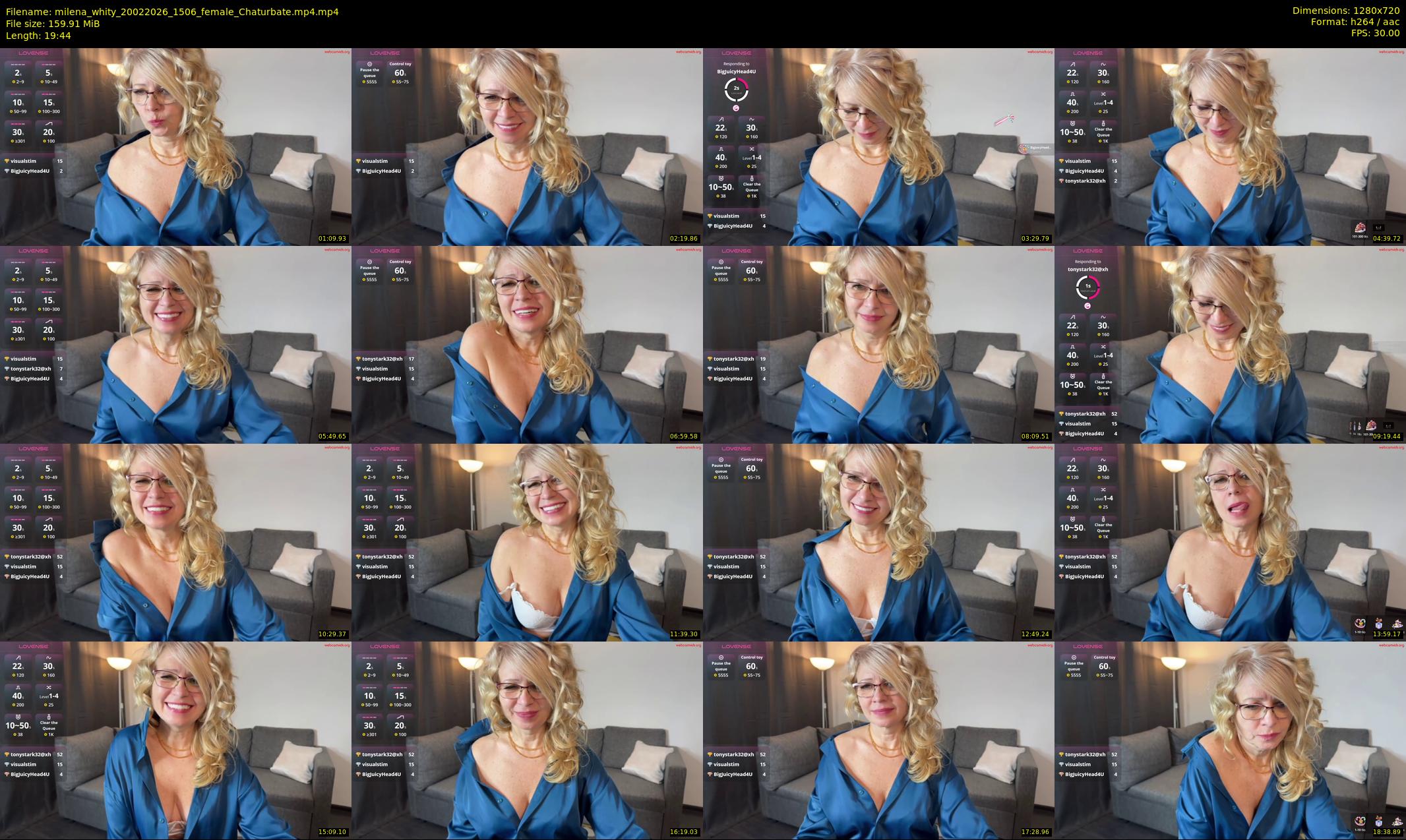 milena_whity — 20 minute Chaturbate female cam show recording, 720p, Feb 20, 2026