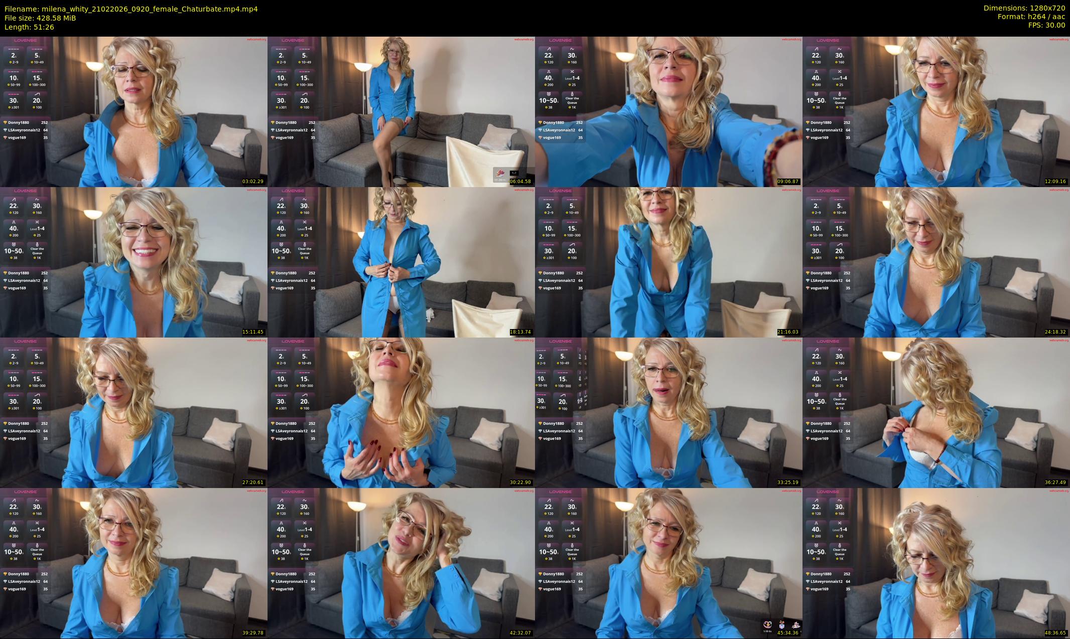 milena_whity — 52 minute Chaturbate female cam show recording, 720p, Feb 21, 2026