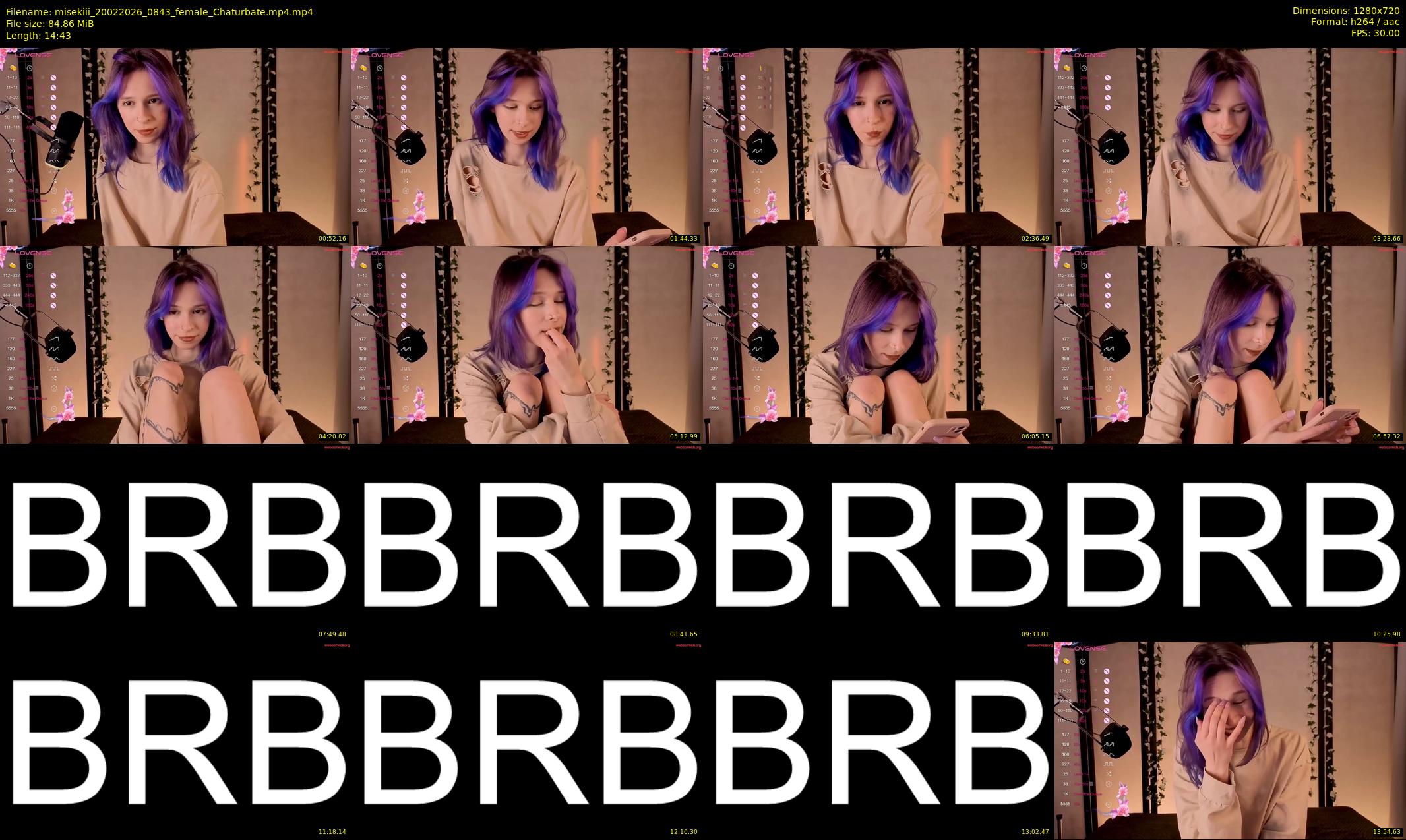misekiii — 15 minute Chaturbate female cam show recording, 720p, Feb 20, 2026