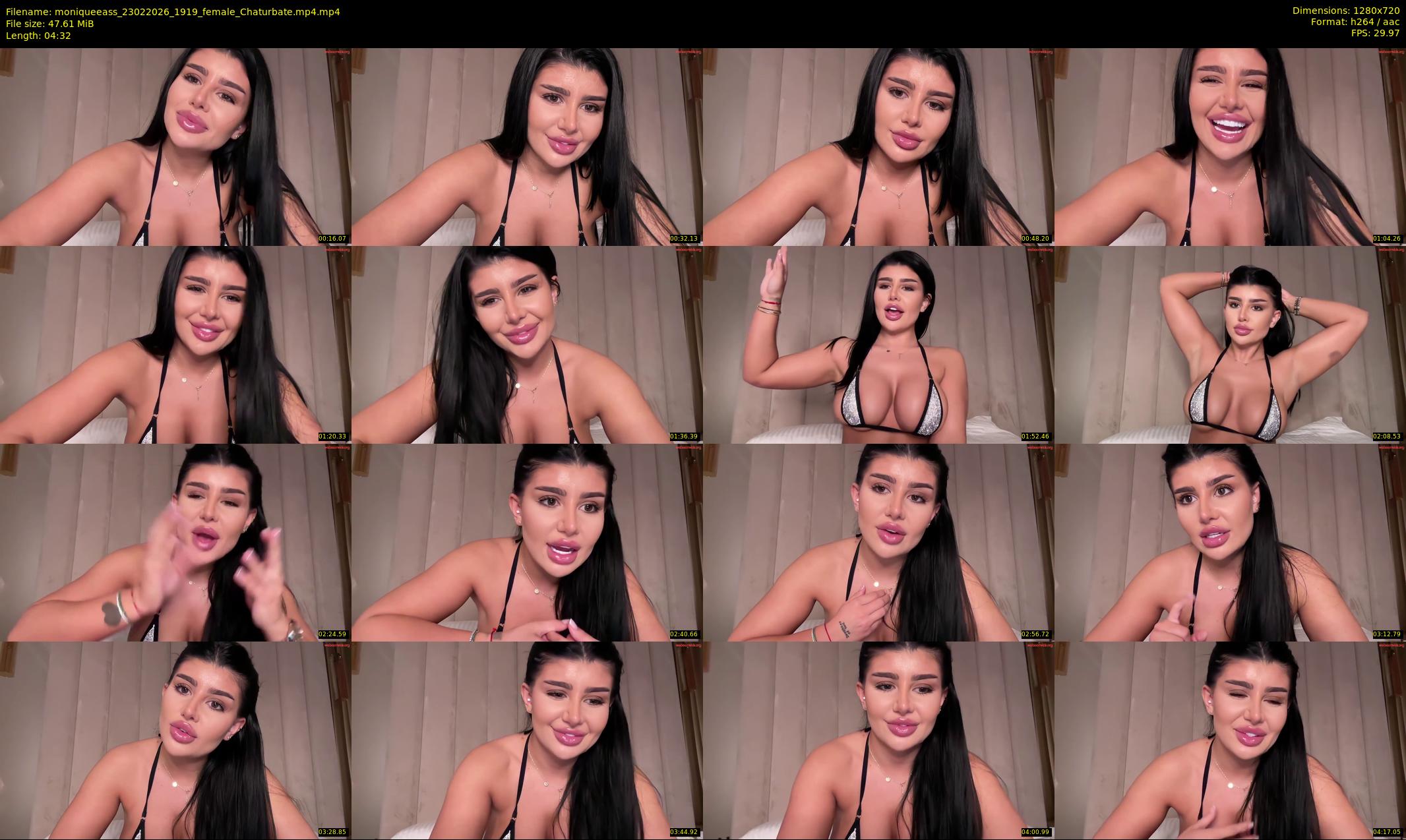 moniqueeass — 5 minute Chaturbate female cam show recording, 720p, Feb 23, 2026