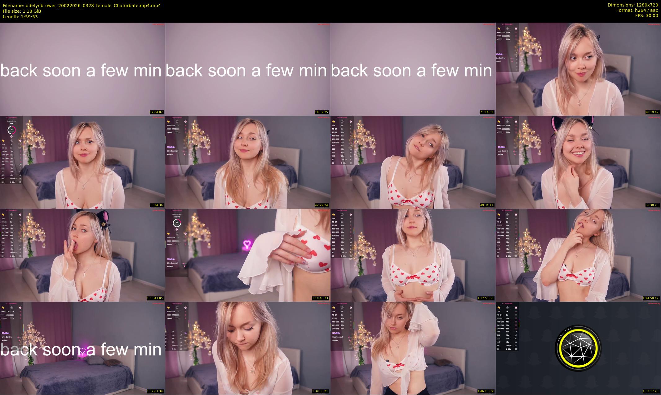 odelynbrower — 120 minute Chaturbate female cam show recording, 720p, Feb 20, 2026