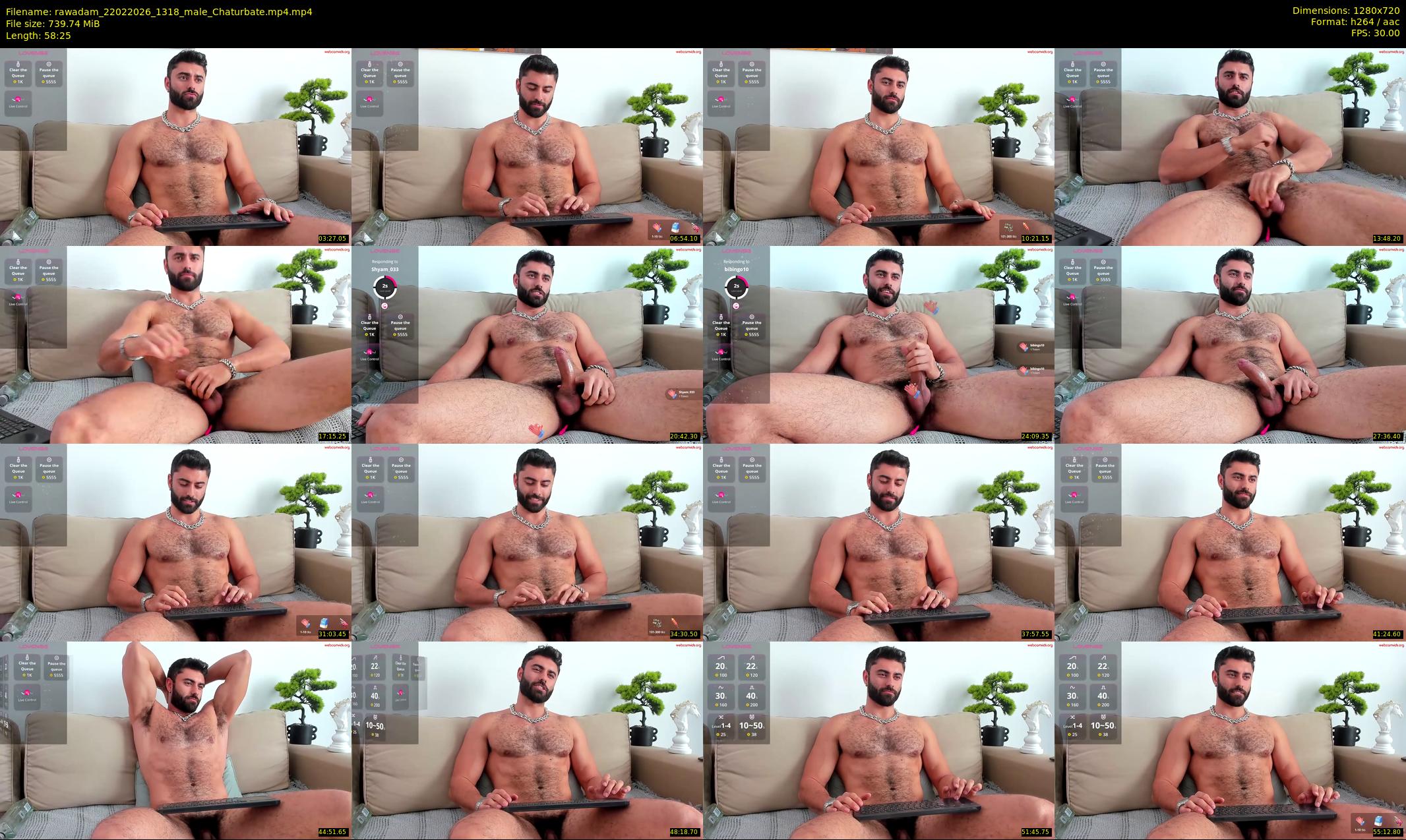 rawadam — 59 minute Chaturbate male cam show recording, 720p, Feb 22, 2026