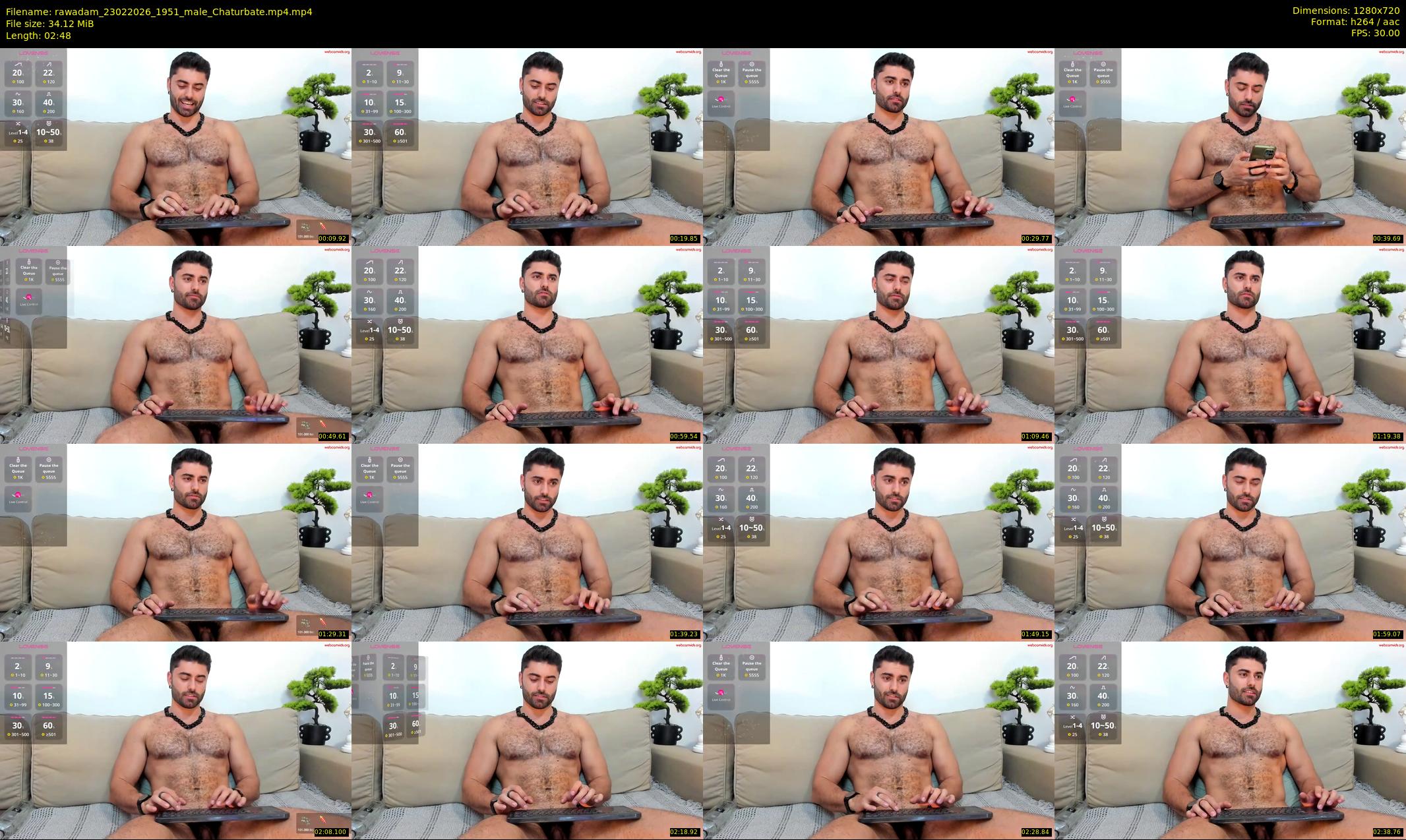 rawadam — 3 minute Chaturbate male cam show recording, 720p, Feb 23, 2026