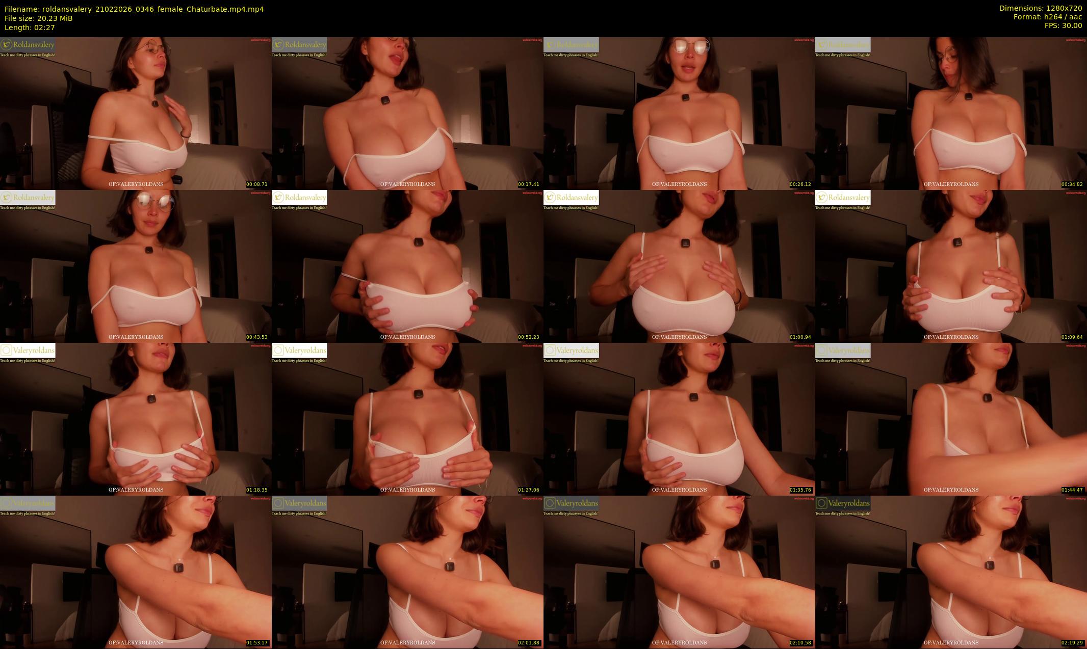 roldansvalery — 3 minute Chaturbate female cam show recording, 720p, Feb 21, 2026