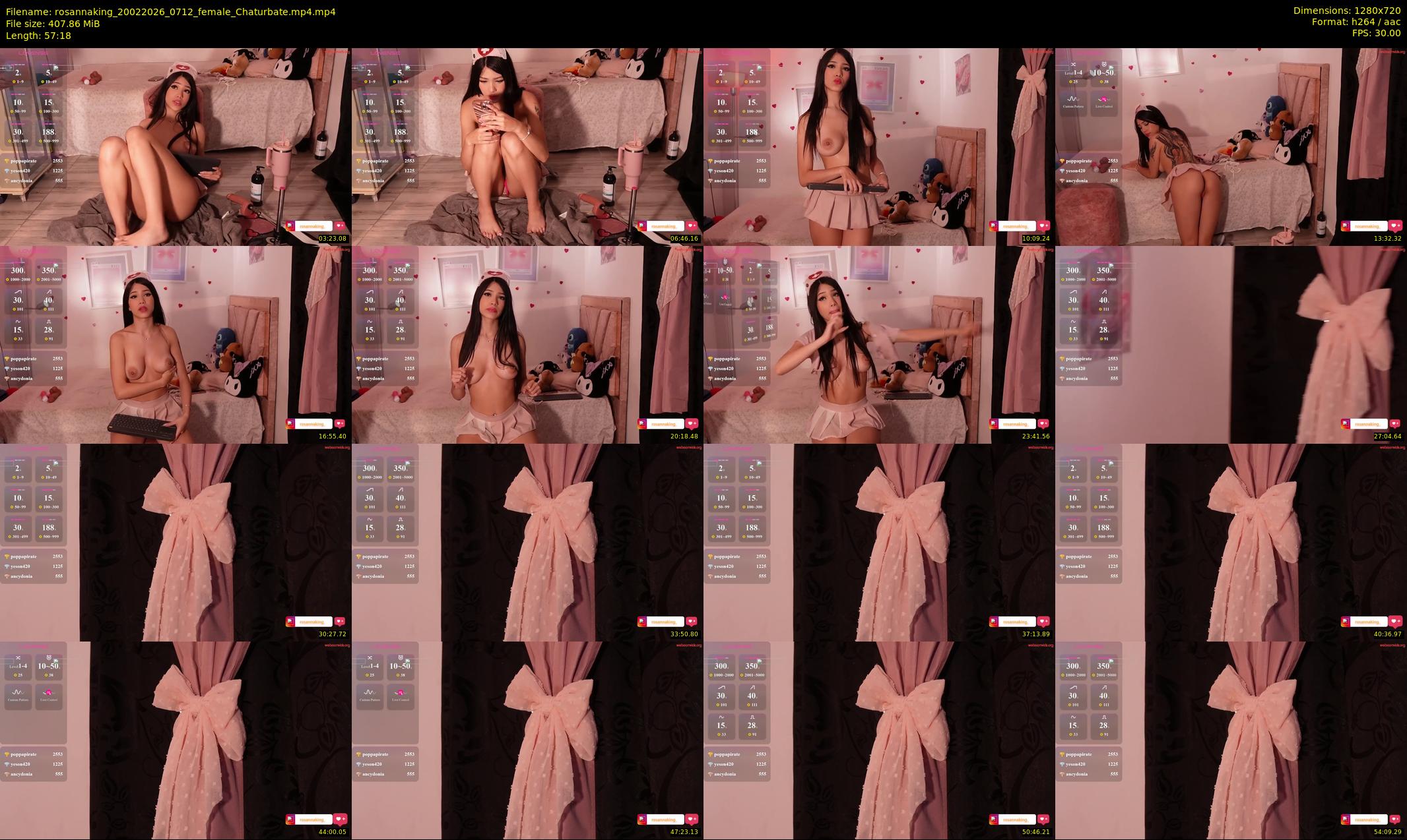 rosannaking — 58 minute Chaturbate female cam show recording, 720p, Feb 20, 2026