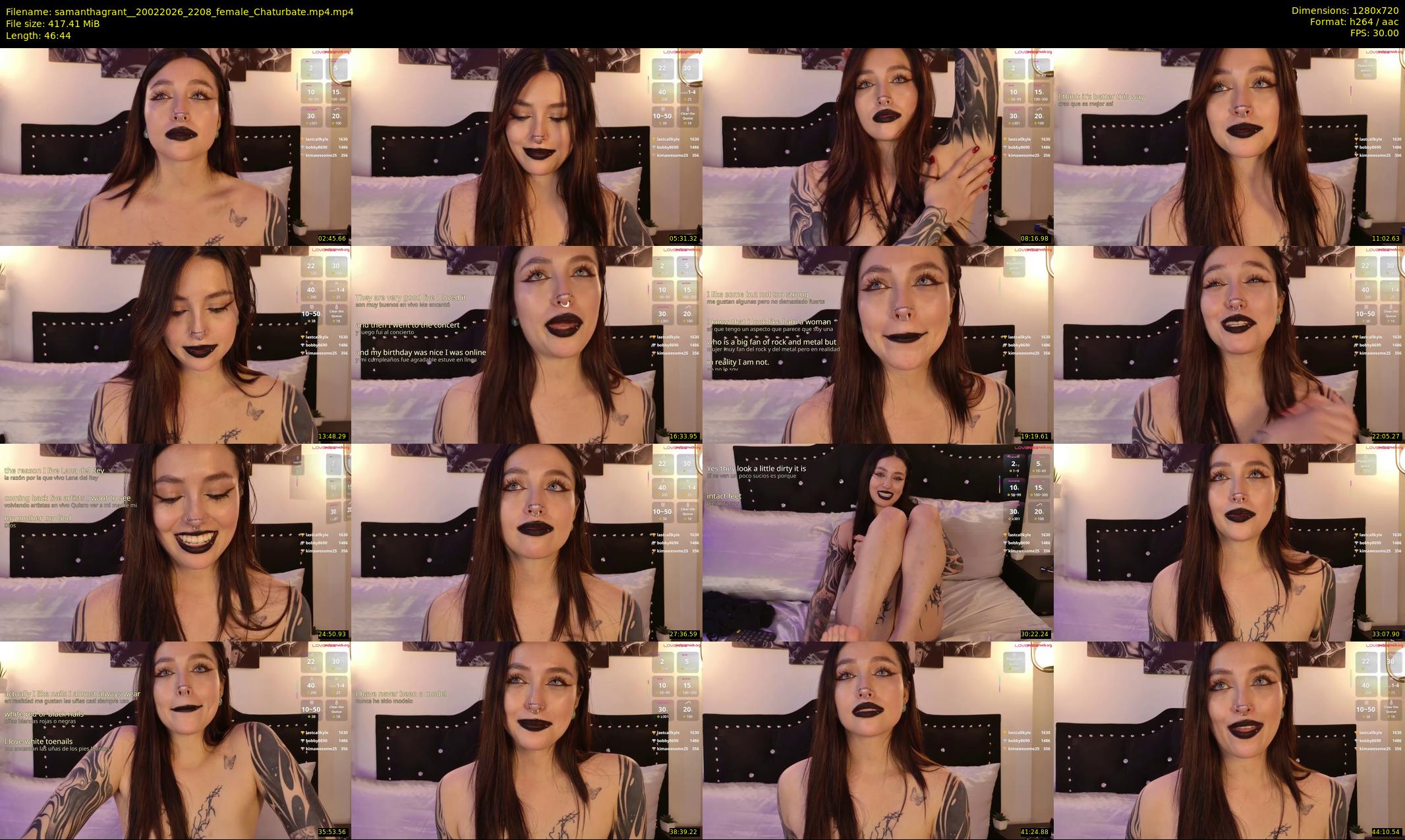 samanthagrant_ — 47 minute Chaturbate female cam show recording, 720p, Feb 20, 2026
