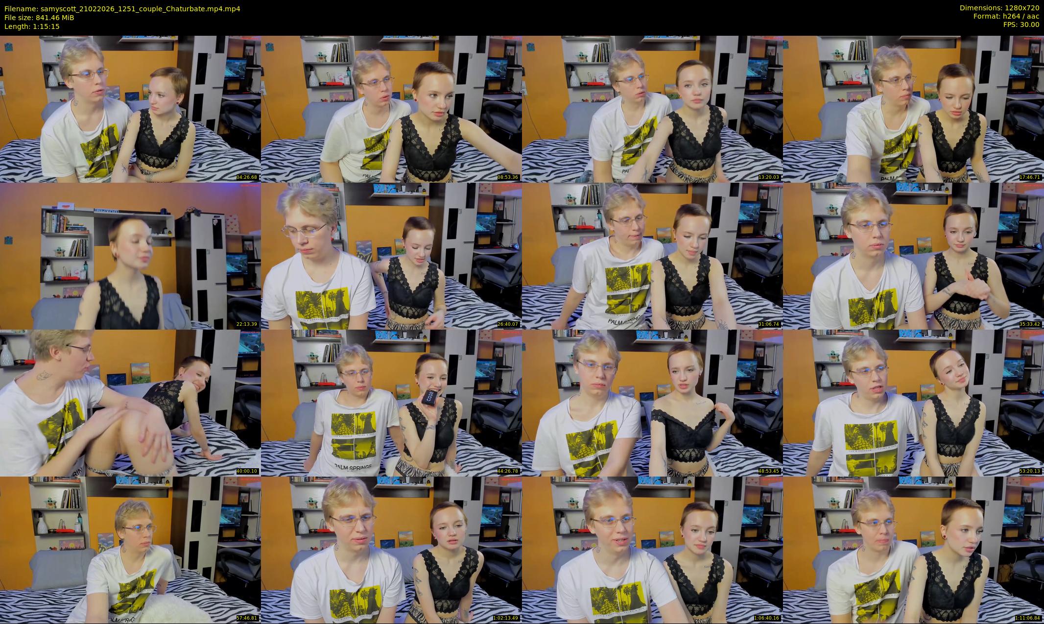 samyscott — 76 minute Chaturbate couple cam show recording, 720p, Feb 21, 2026