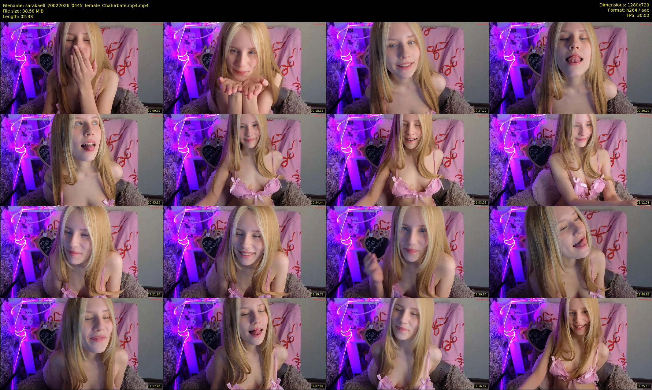 sarakaell — 3 minute Chaturbate female cam show recording, 720p, Feb 20, 2026