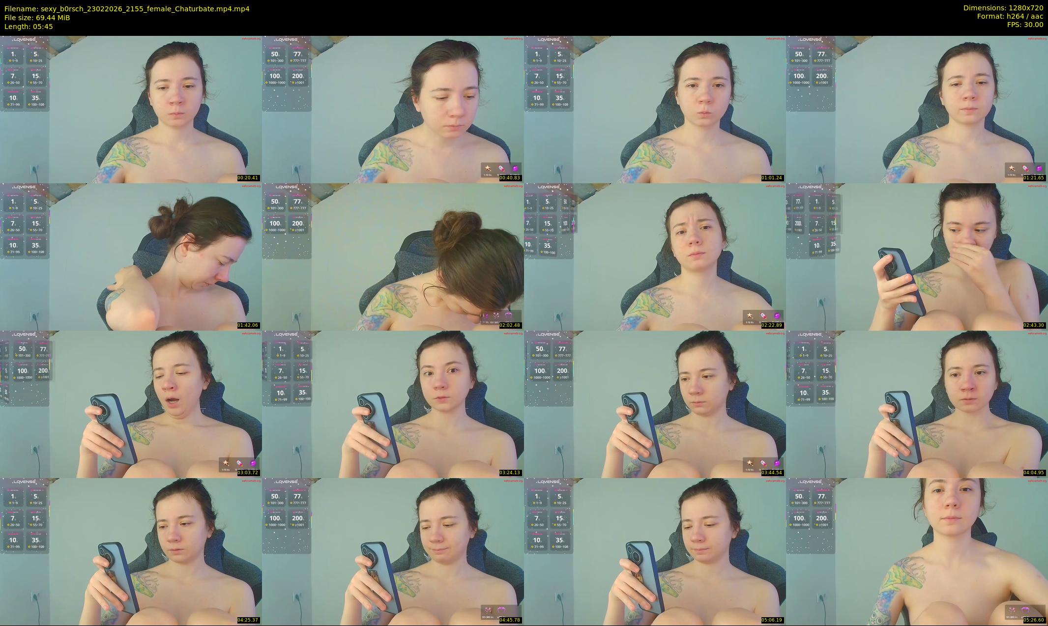 sexy_b0rsch — 6 minute Chaturbate female cam show recording, 720p, Feb 23, 2026