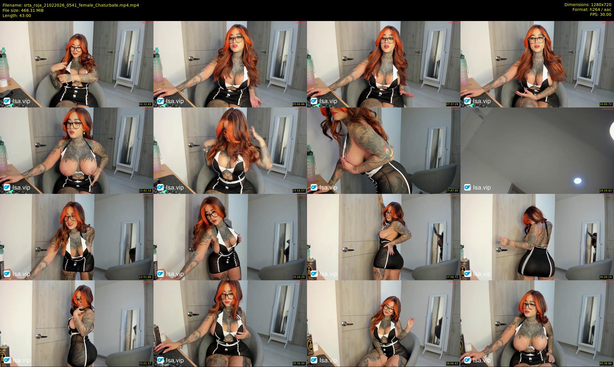 srta_roja — 43 minute Chaturbate female cam show recording, 720p, Feb 21, 2026