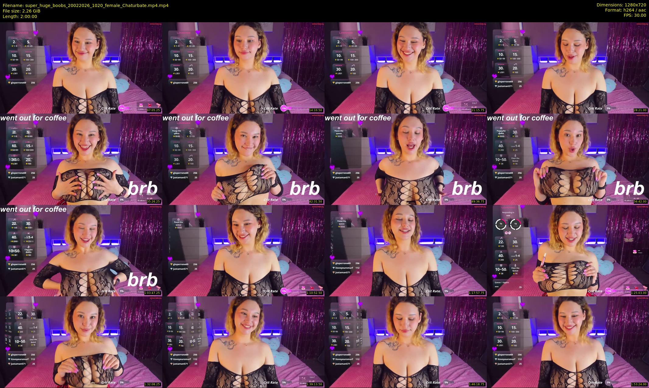 super_huge_boobs — 120 minute Chaturbate female cam show recording, 720p, Feb 20, 2026