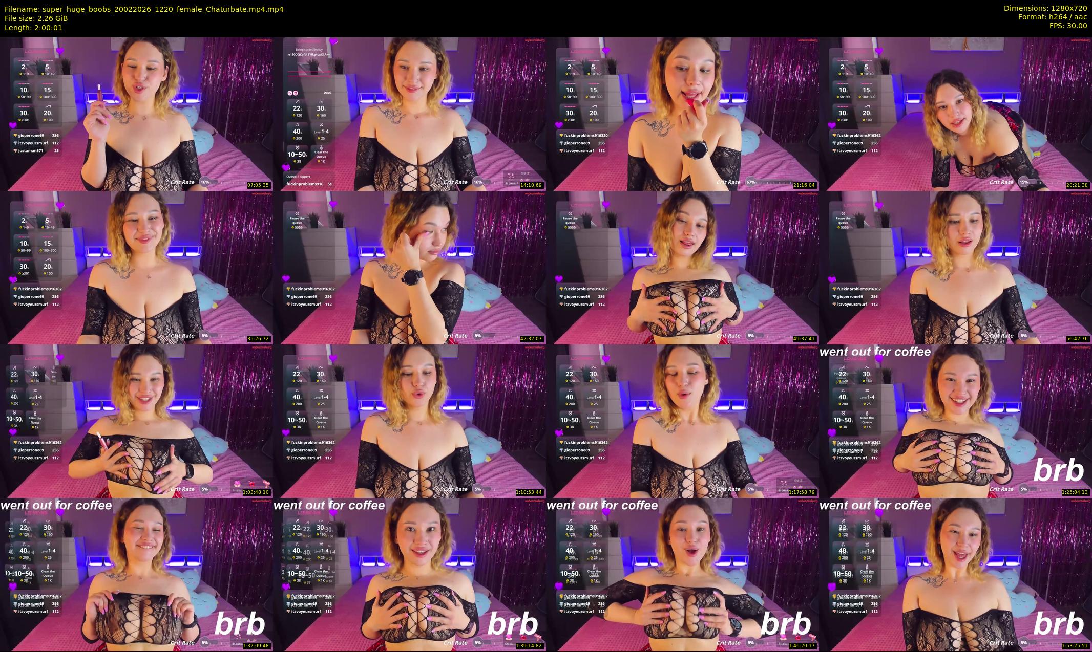 super_huge_boobs — 121 minute Chaturbate female cam show recording, 720p, Feb 20, 2026