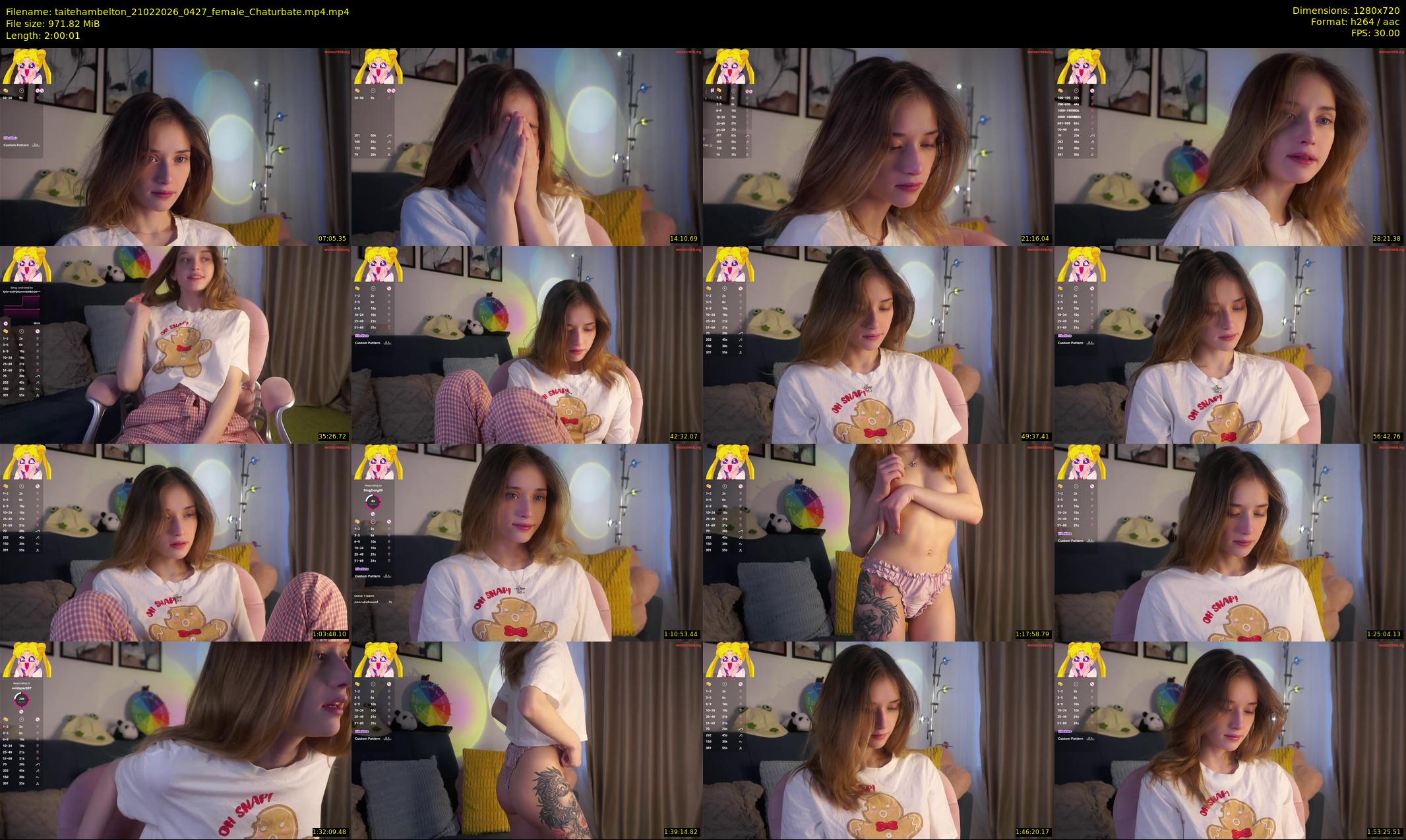 taitehambelton — 121 minute Chaturbate female cam show recording, 720p, Feb 21, 2026