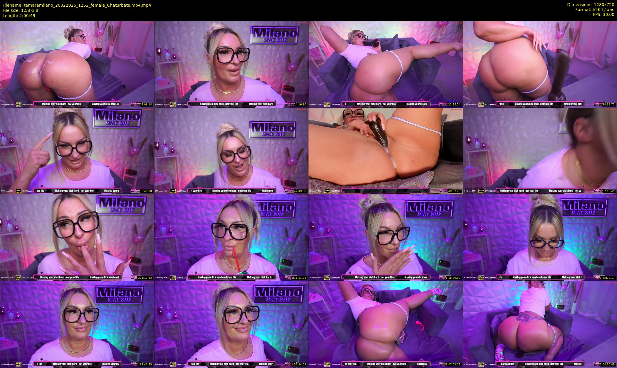 tamaramilano — 121 minute Chaturbate female cam show recording, 720p, Feb 20, 2026