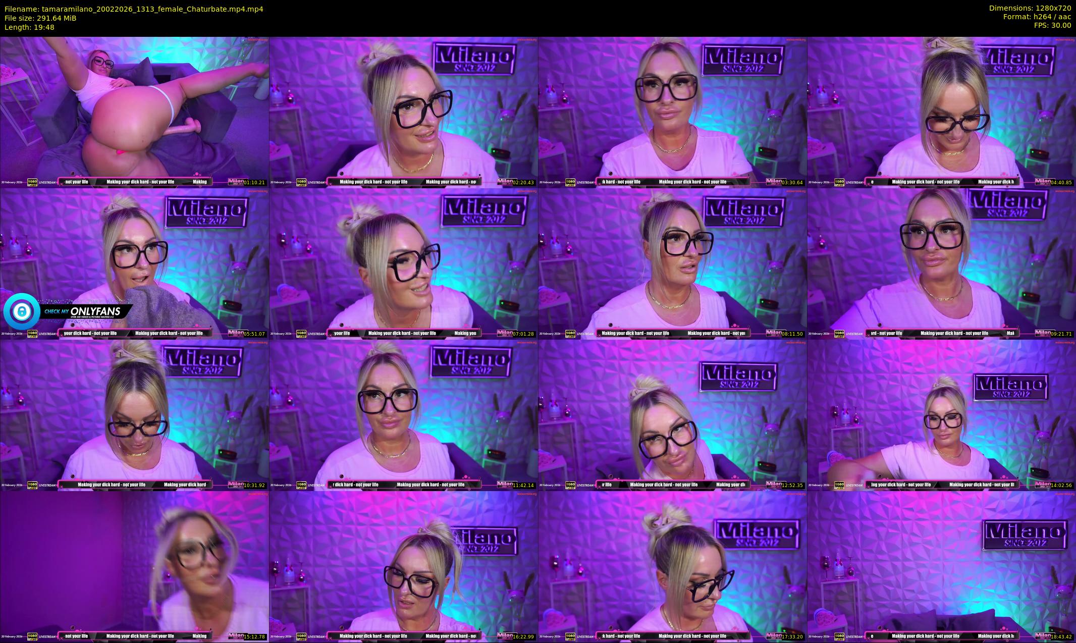 tamaramilano — 20 minute Chaturbate female cam show recording, 720p, Feb 20, 2026