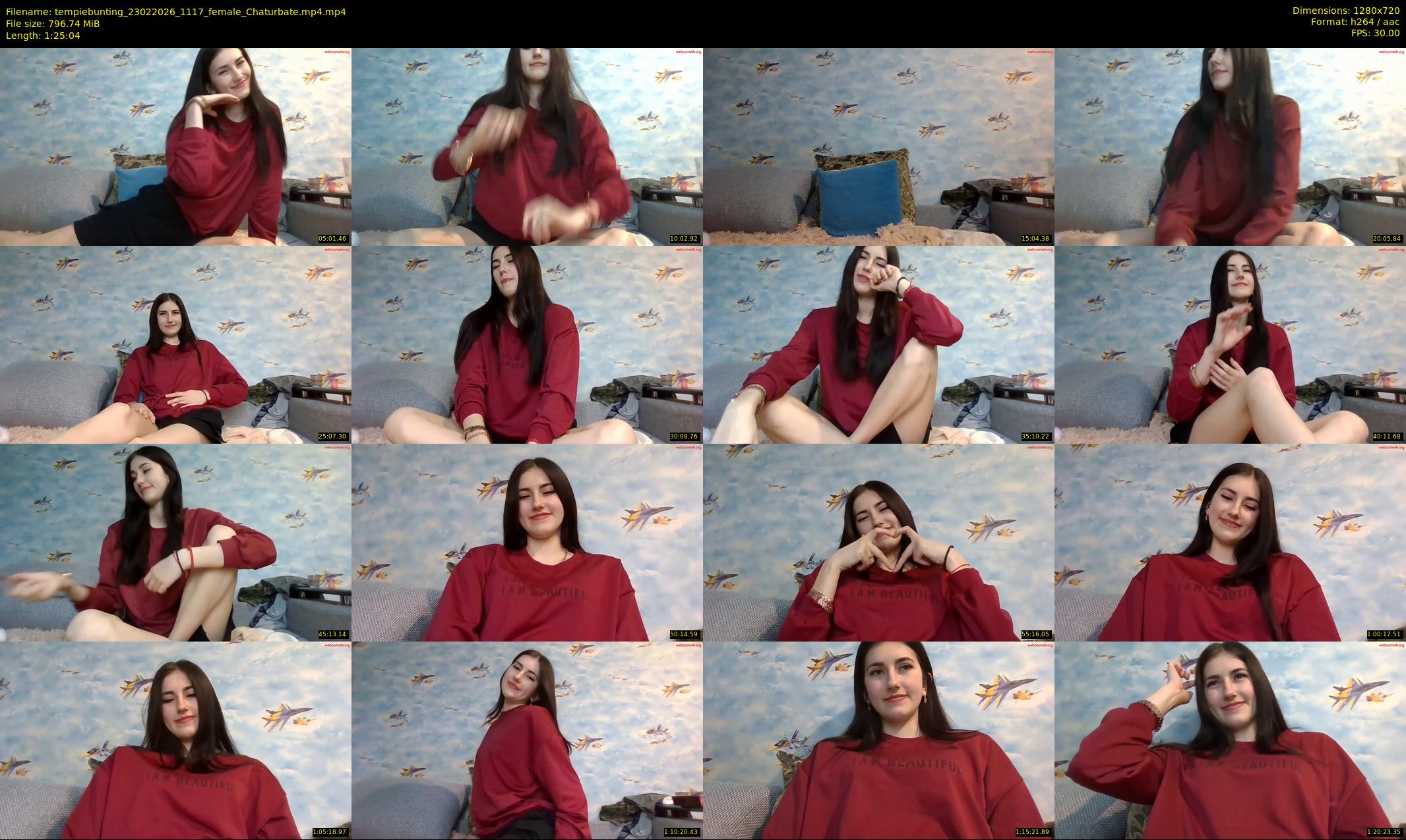 tempiebunting — 86 minute Chaturbate female cam show recording, 720p, Feb 23, 2026