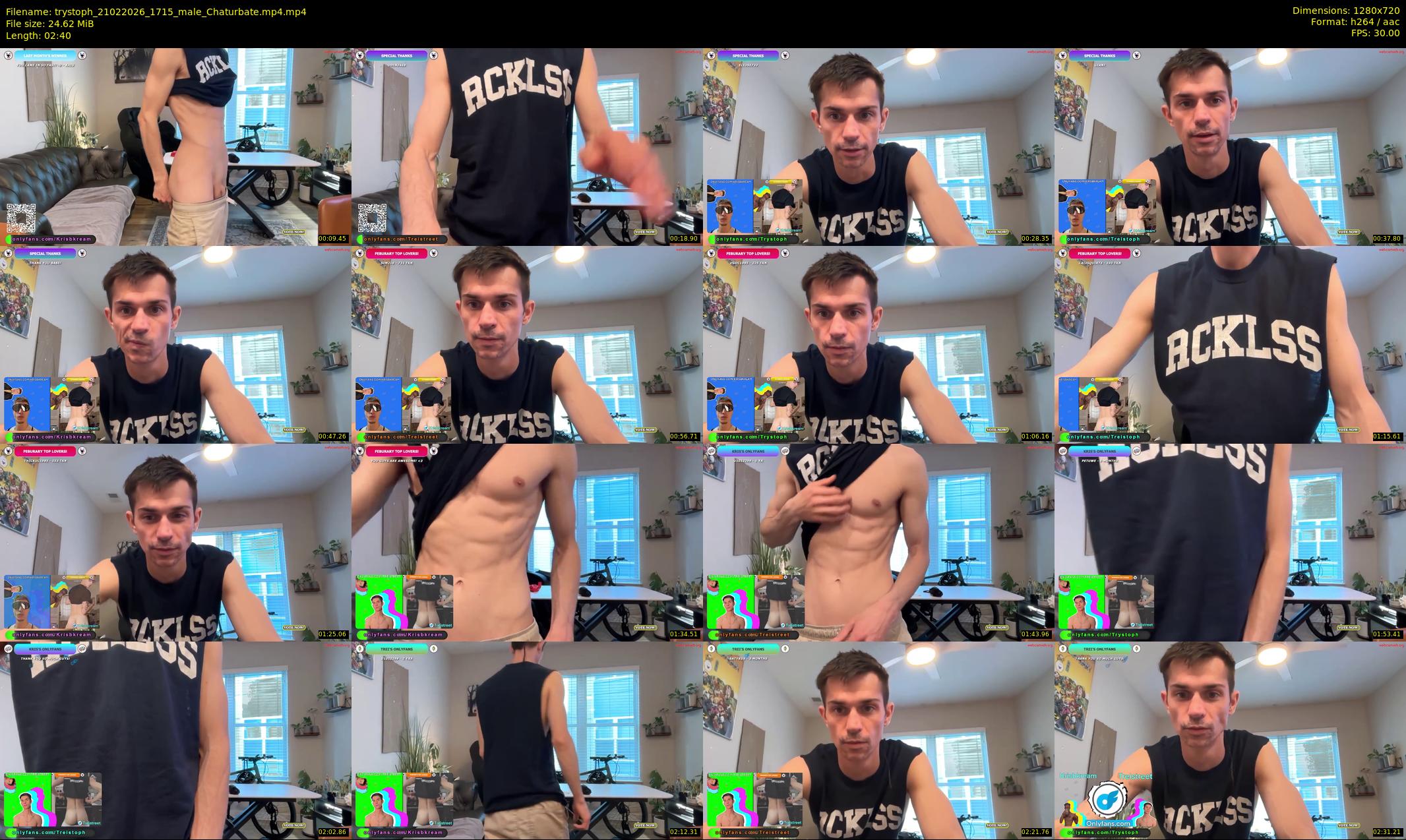 trystoph — 3 minute Chaturbate male cam show recording, 720p, Feb 21, 2026