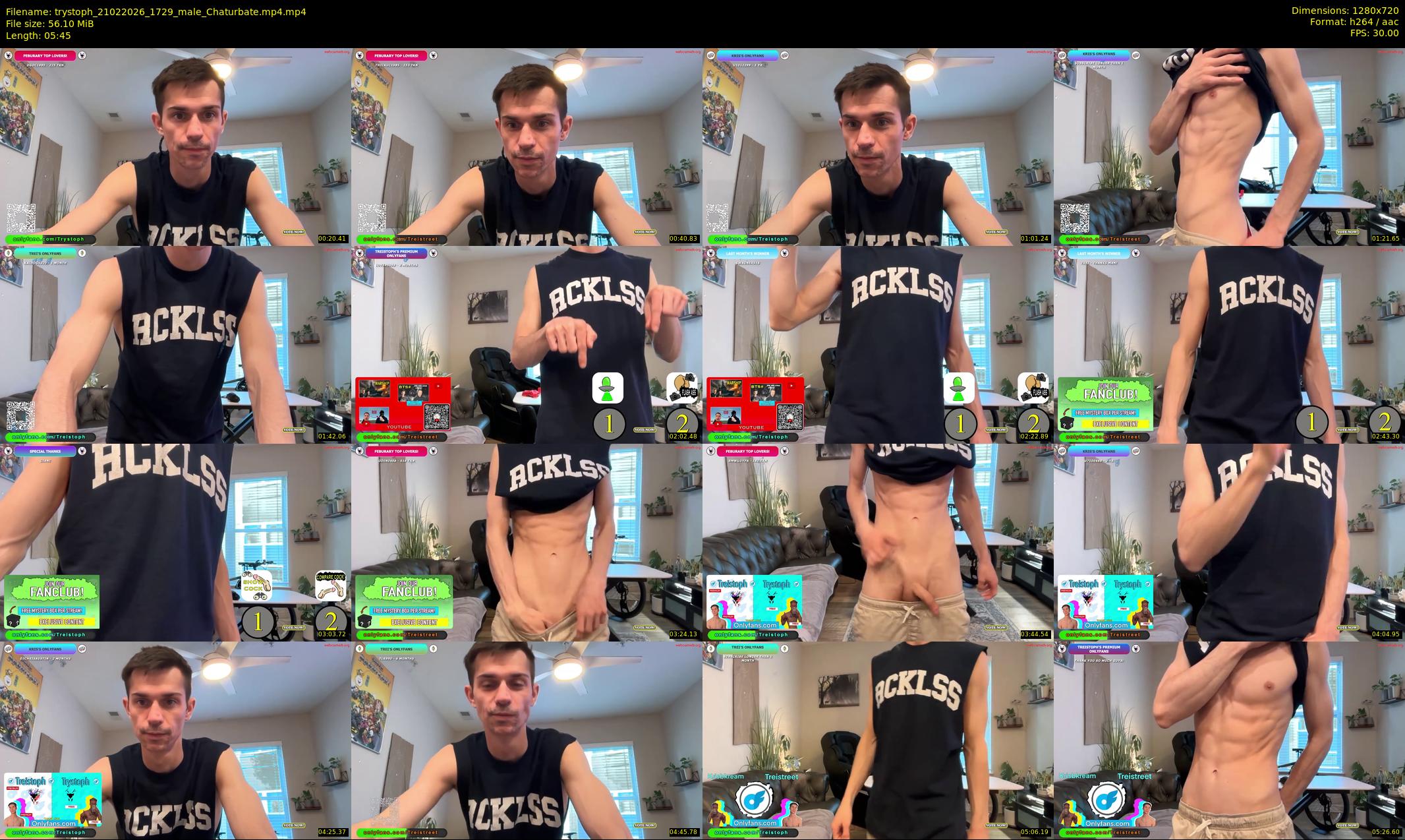 trystoph — 6 minute Chaturbate male cam show recording, 720p, Feb 21, 2026