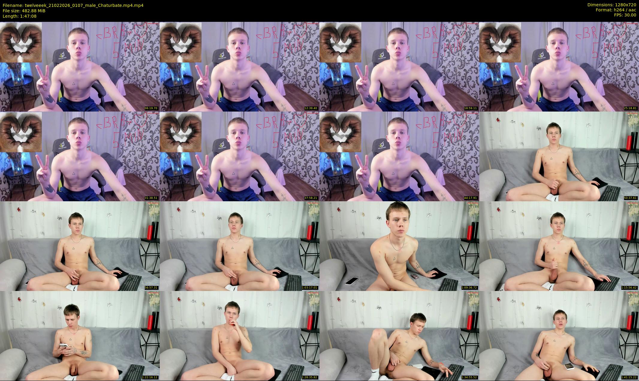 twelveeek — 108 minute Chaturbate male cam show recording, 720p, Feb 21, 2026