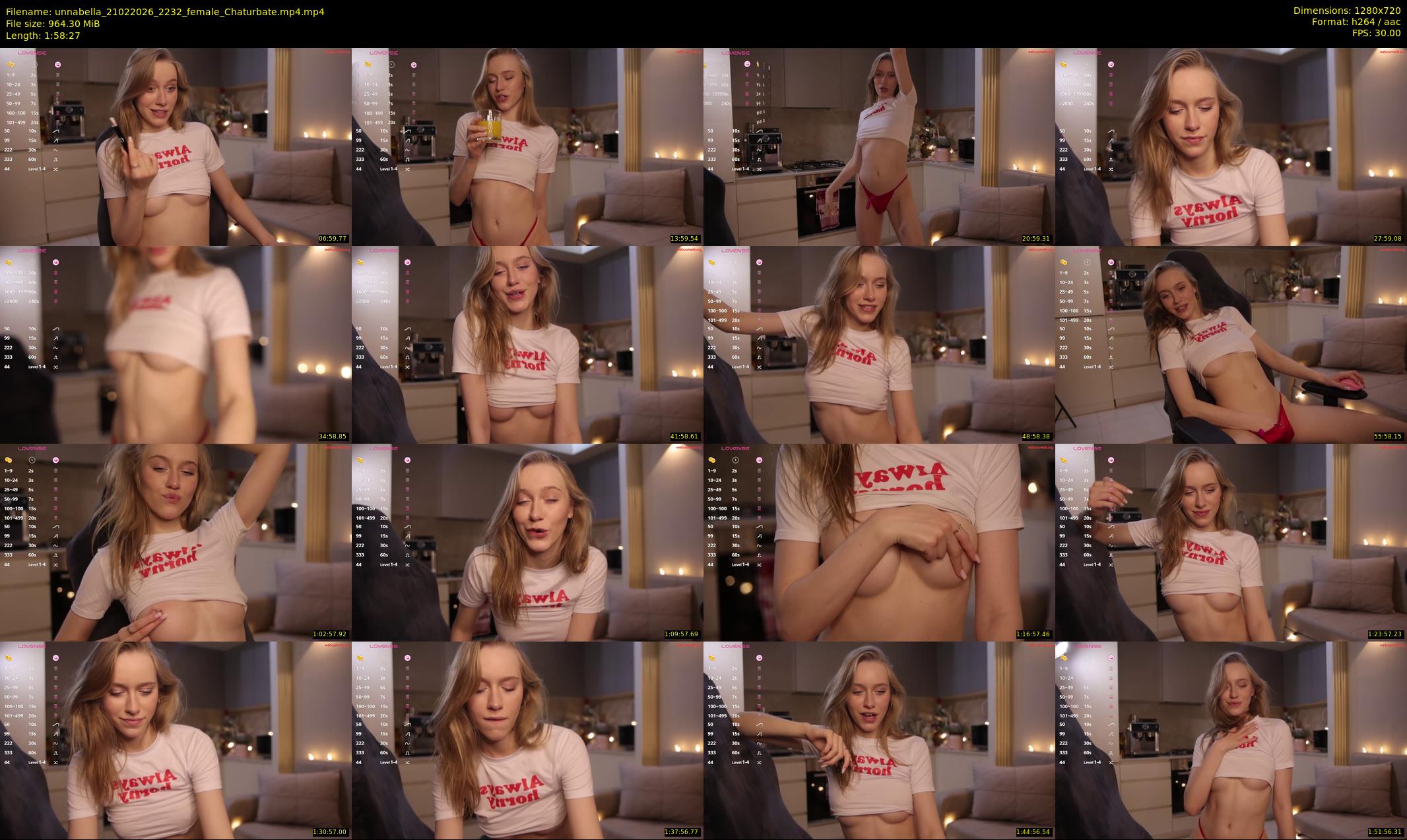 unnabella — 119 minute Chaturbate female cam show recording, 720p, Feb 21, 2026