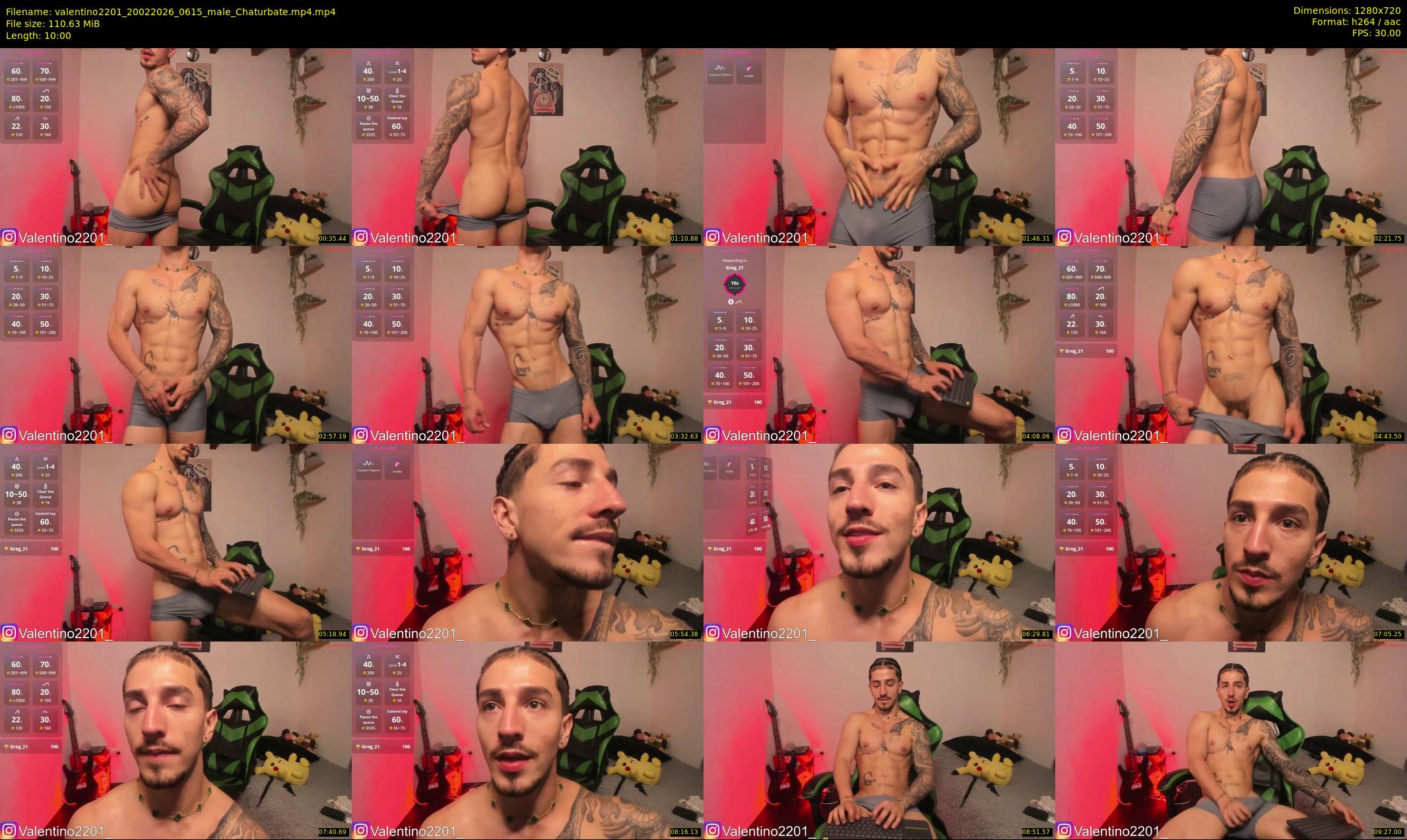 valentino2201 — 10 minute Chaturbate male cam show recording, 720p, Feb 20, 2026