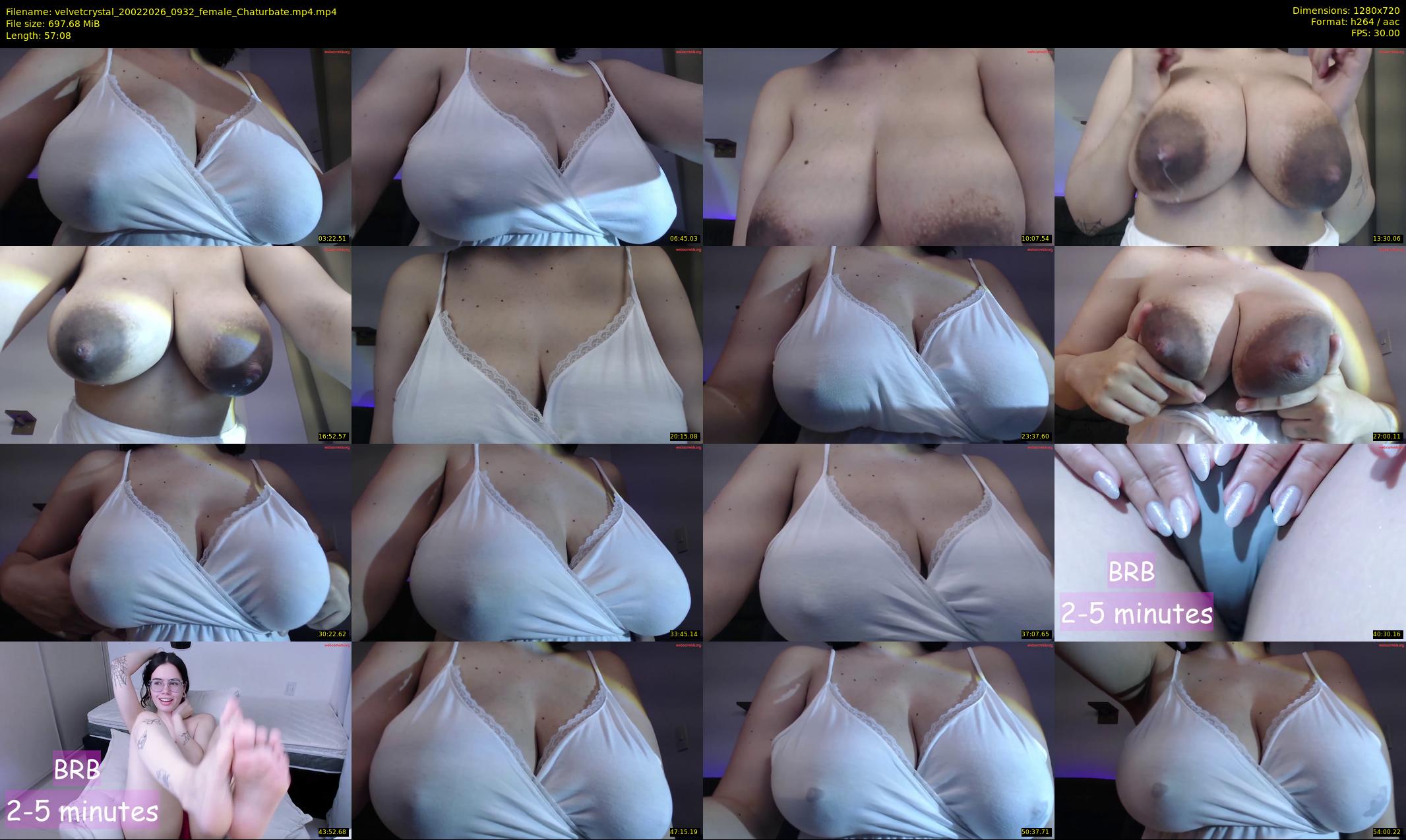 velvetcrystal — 58 minute Chaturbate female cam show recording, 720p, Feb 20, 2026