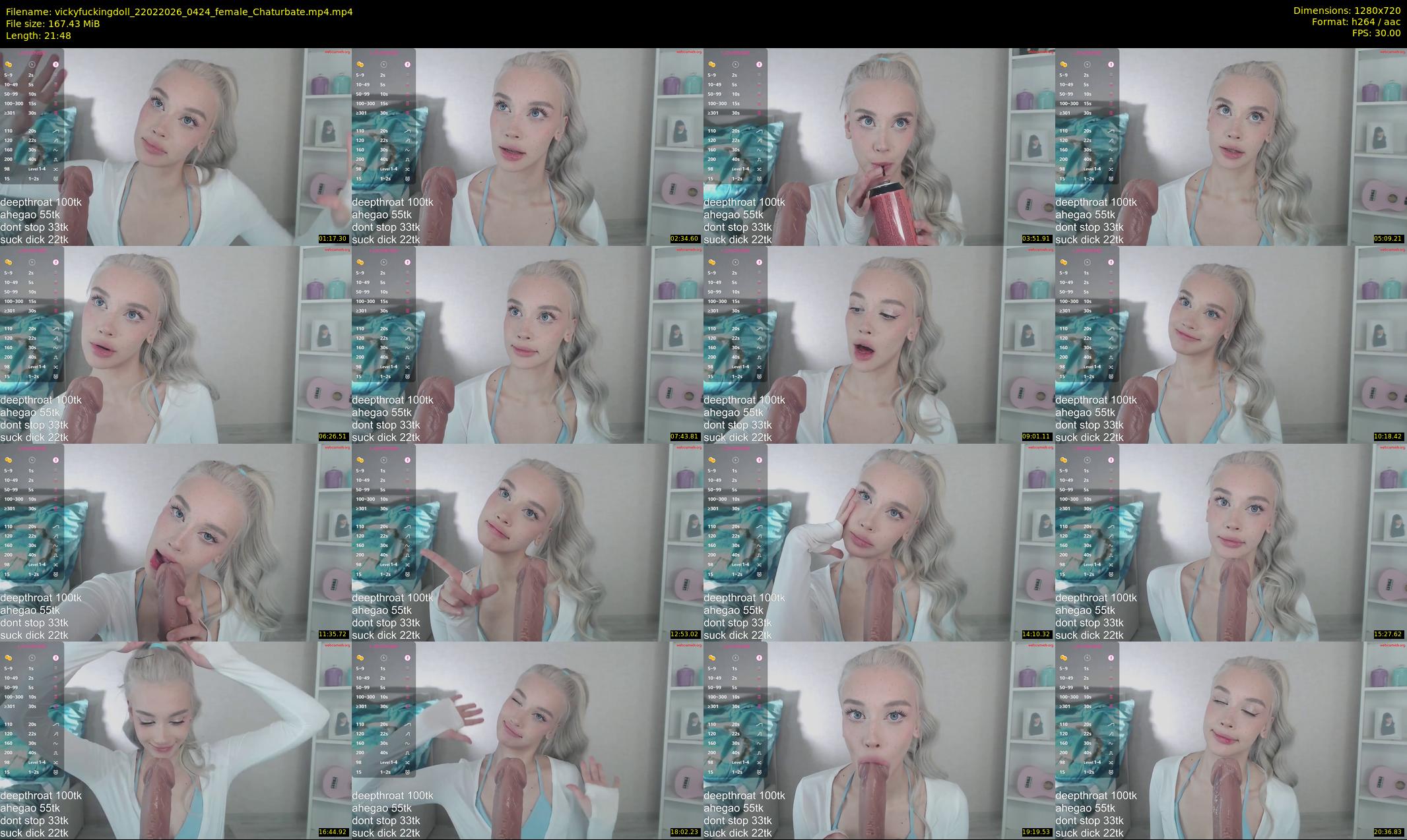 vickyfuckingdoll — 22 minute Chaturbate female cam show recording, 720p, Feb 22, 2026