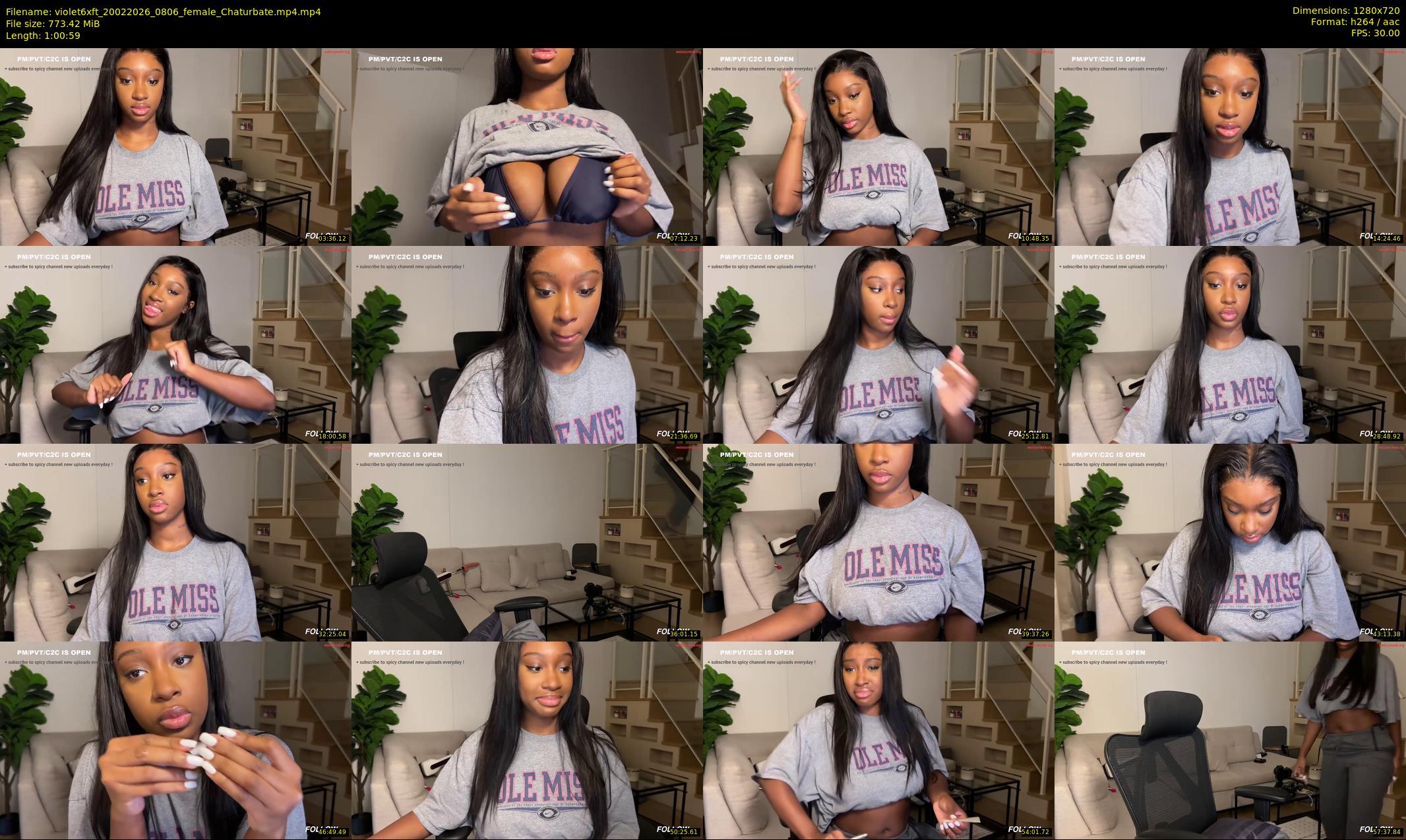 violet6xft — 61 minute Chaturbate female cam show recording, 720p, Feb 20, 2026