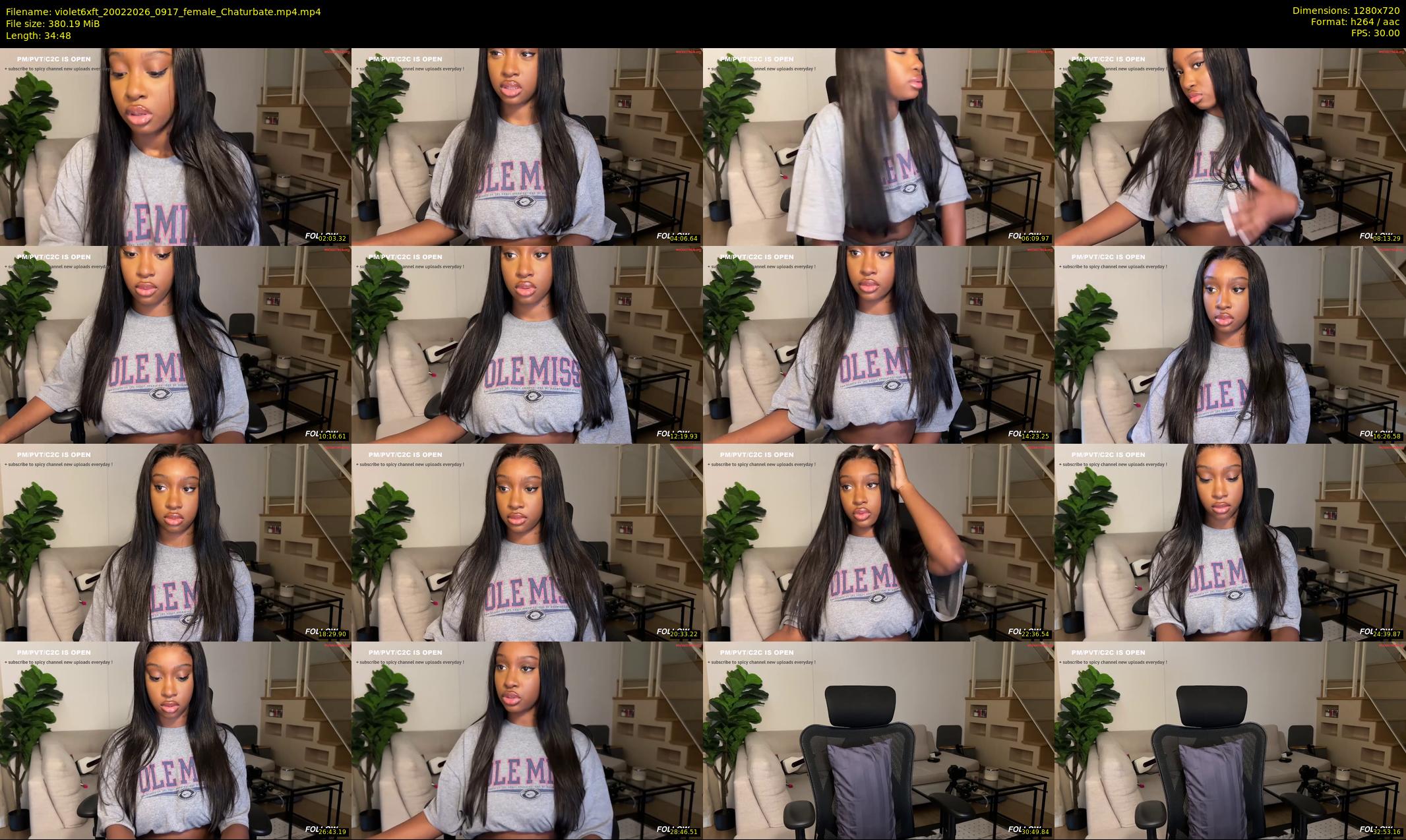 violet6xft — 35 minute Chaturbate female cam show recording, 720p, Feb 20, 2026