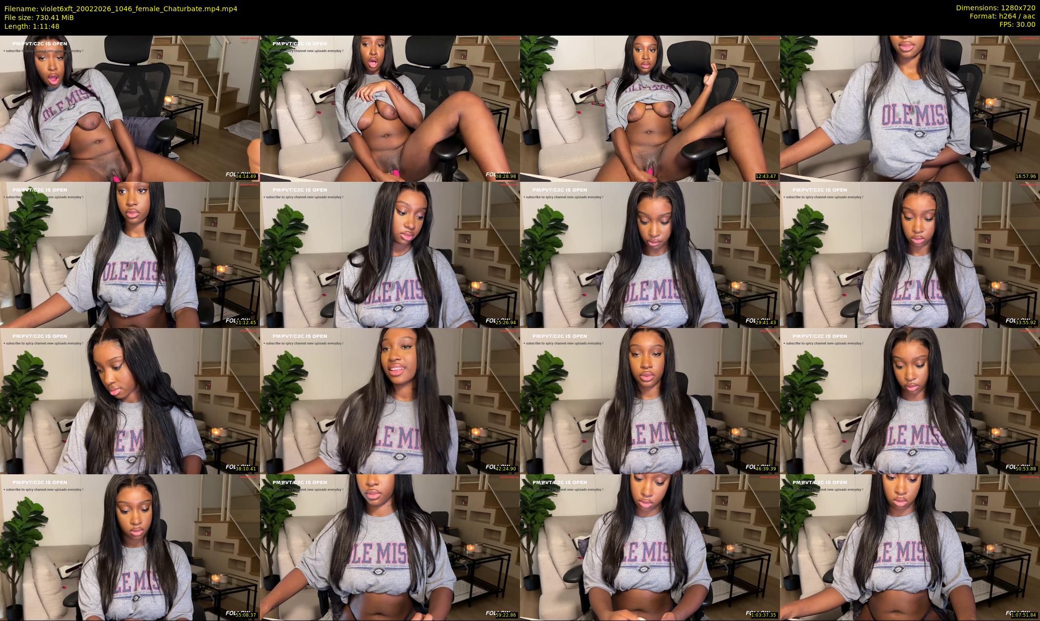 violet6xft — 72 minute Chaturbate female cam show recording, 720p, Feb 20, 2026