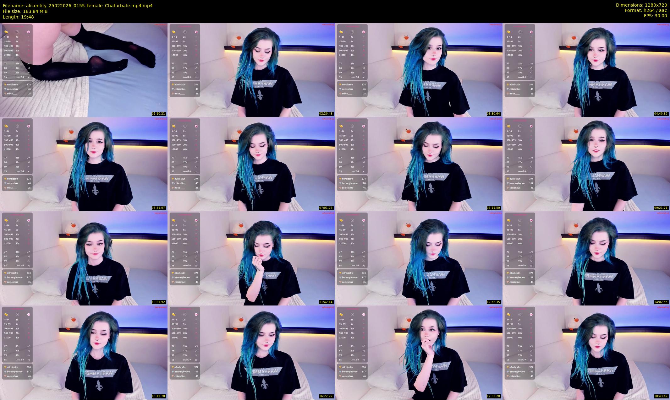 alicentity — 20 minute Chaturbate female cam show recording, 720p, Feb 25, 2026