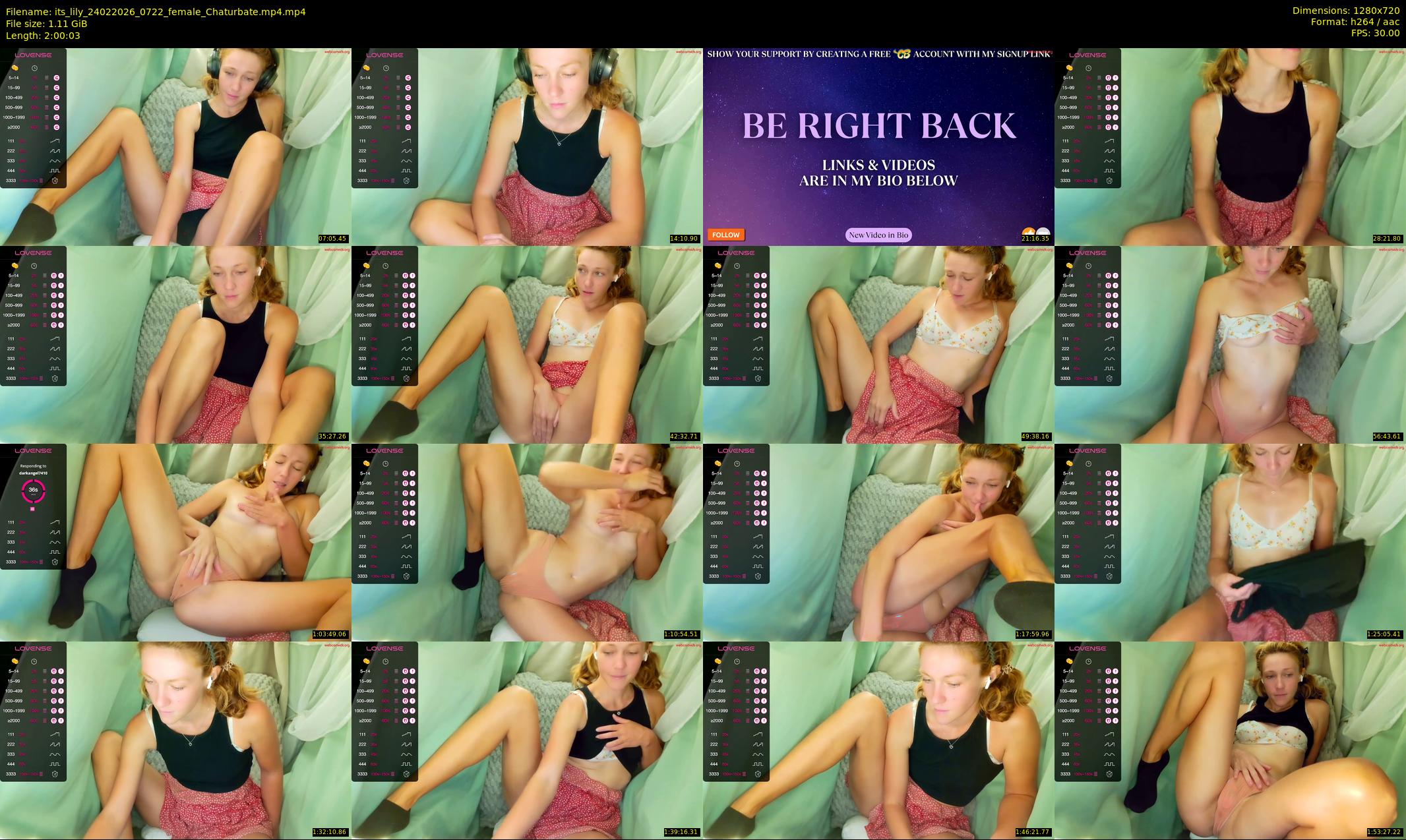 its_lily — 121 minute Chaturbate female cam show recording, 720p, Feb 24, 2026