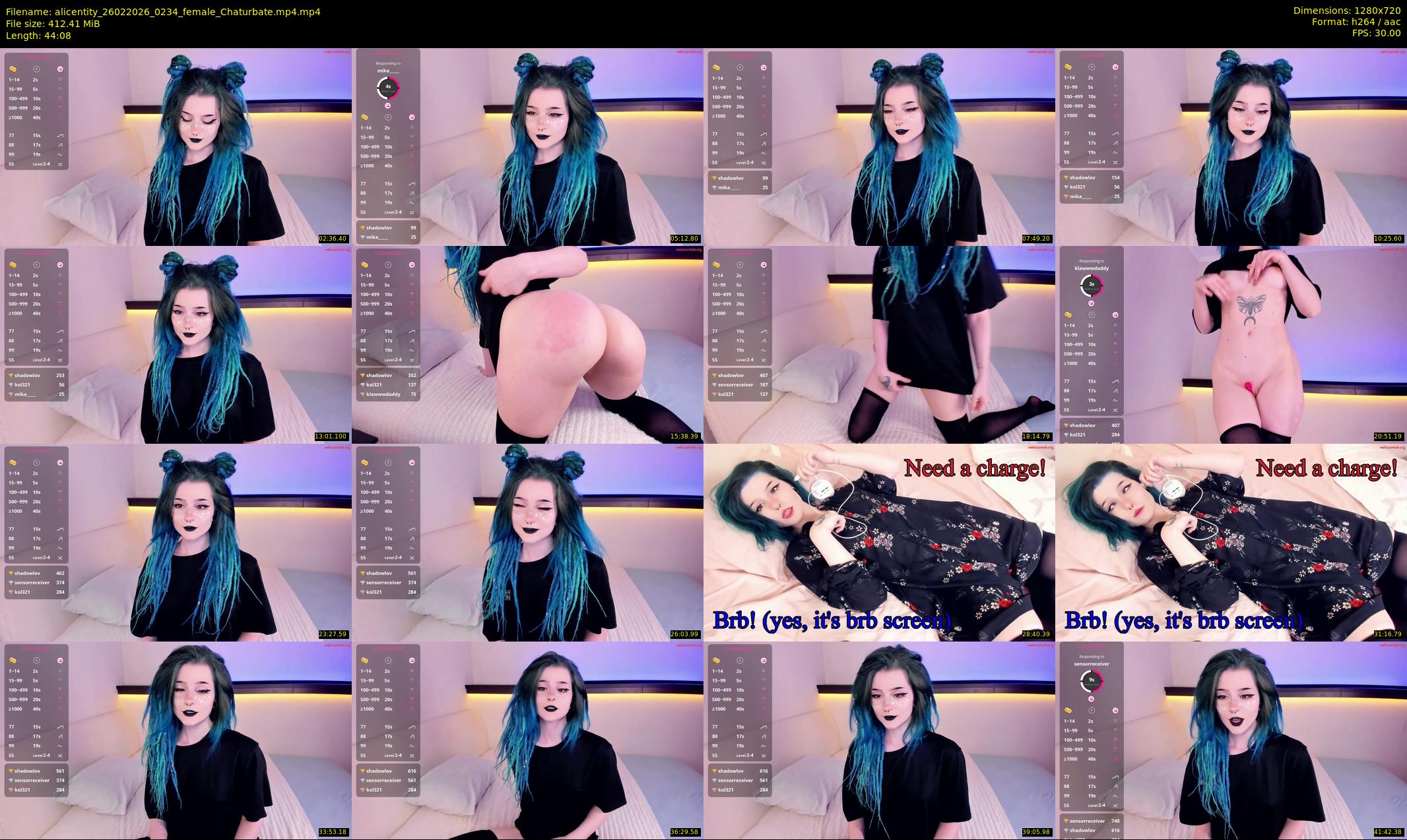 alicentity — 45 minute Chaturbate female cam show recording, 720p, Feb 26, 2026
