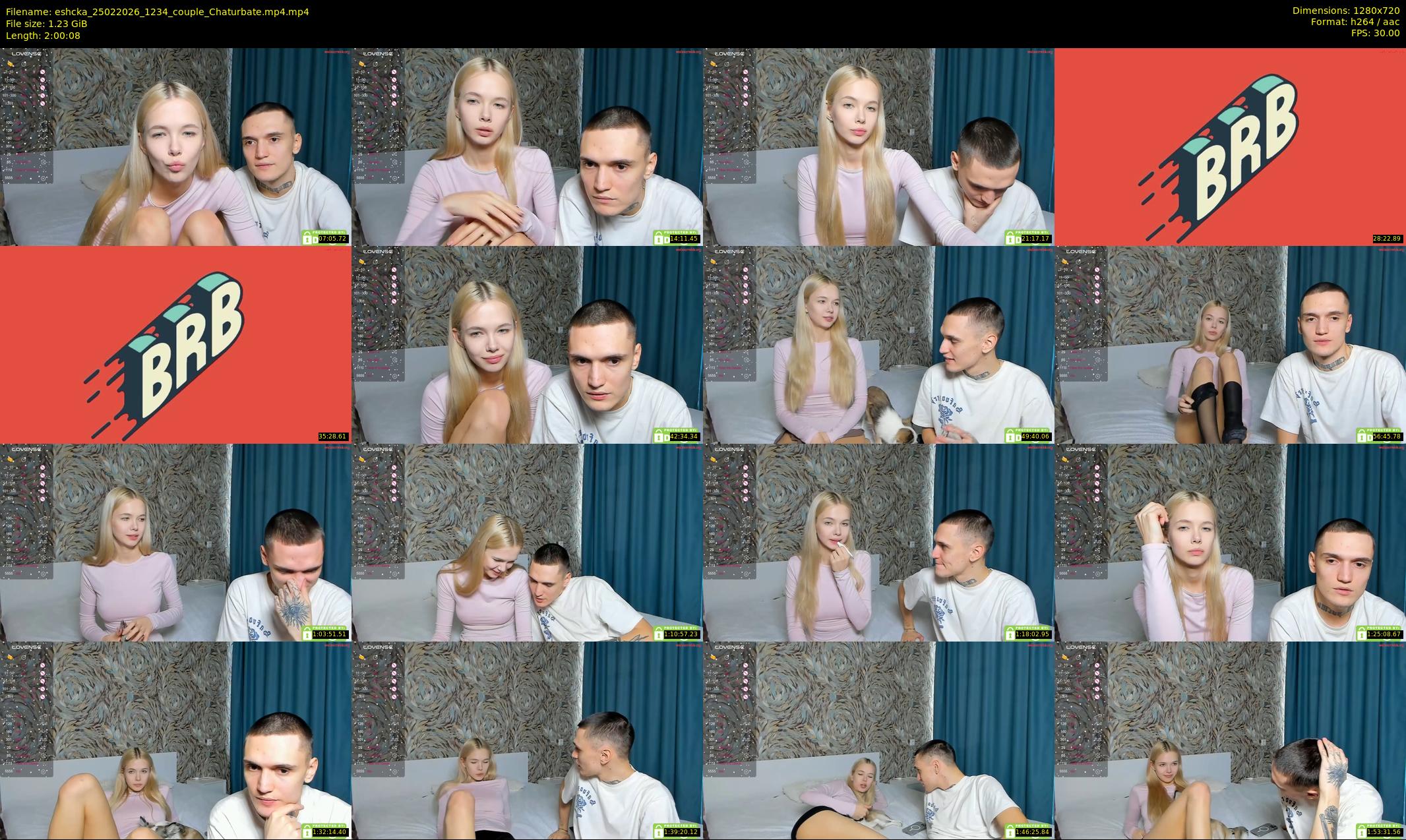 eshcka — 121 minute Chaturbate couple cam show recording, 720p, Feb 25, 2026