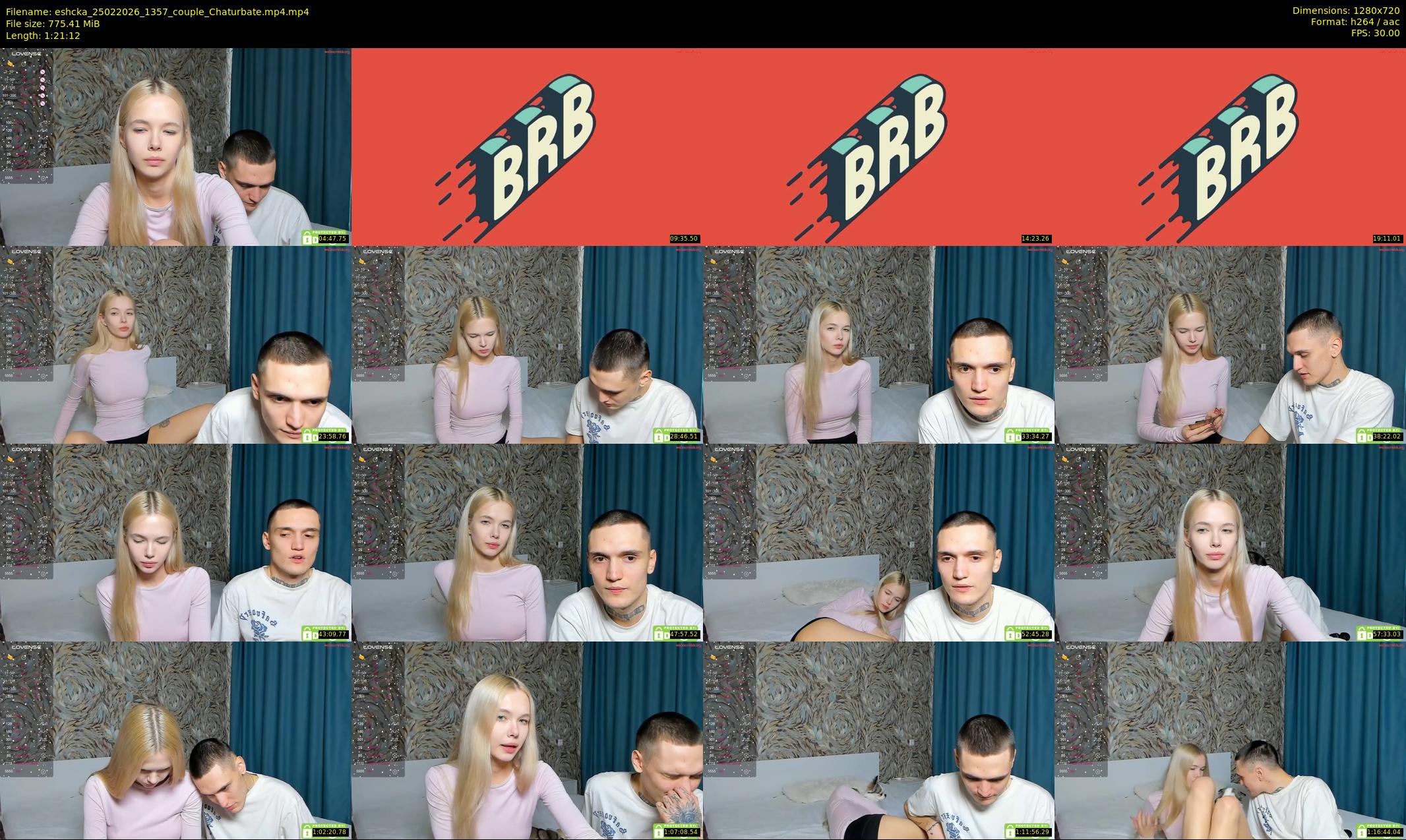 eshcka — 82 minute Chaturbate couple cam show recording, 720p, Feb 25, 2026