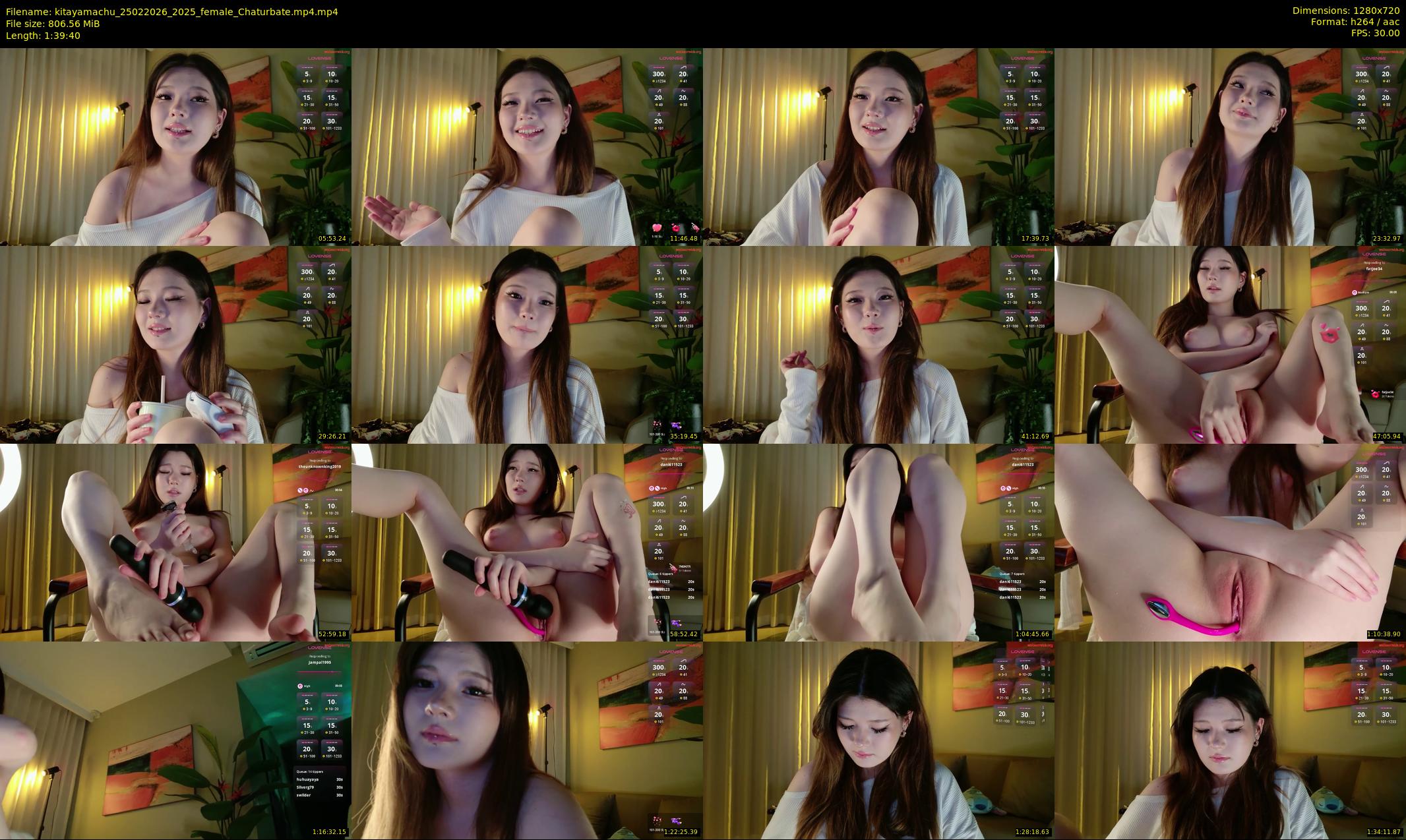 kitayamachu — 100 minute Chaturbate female cam show recording, 720p, Feb 25, 2026