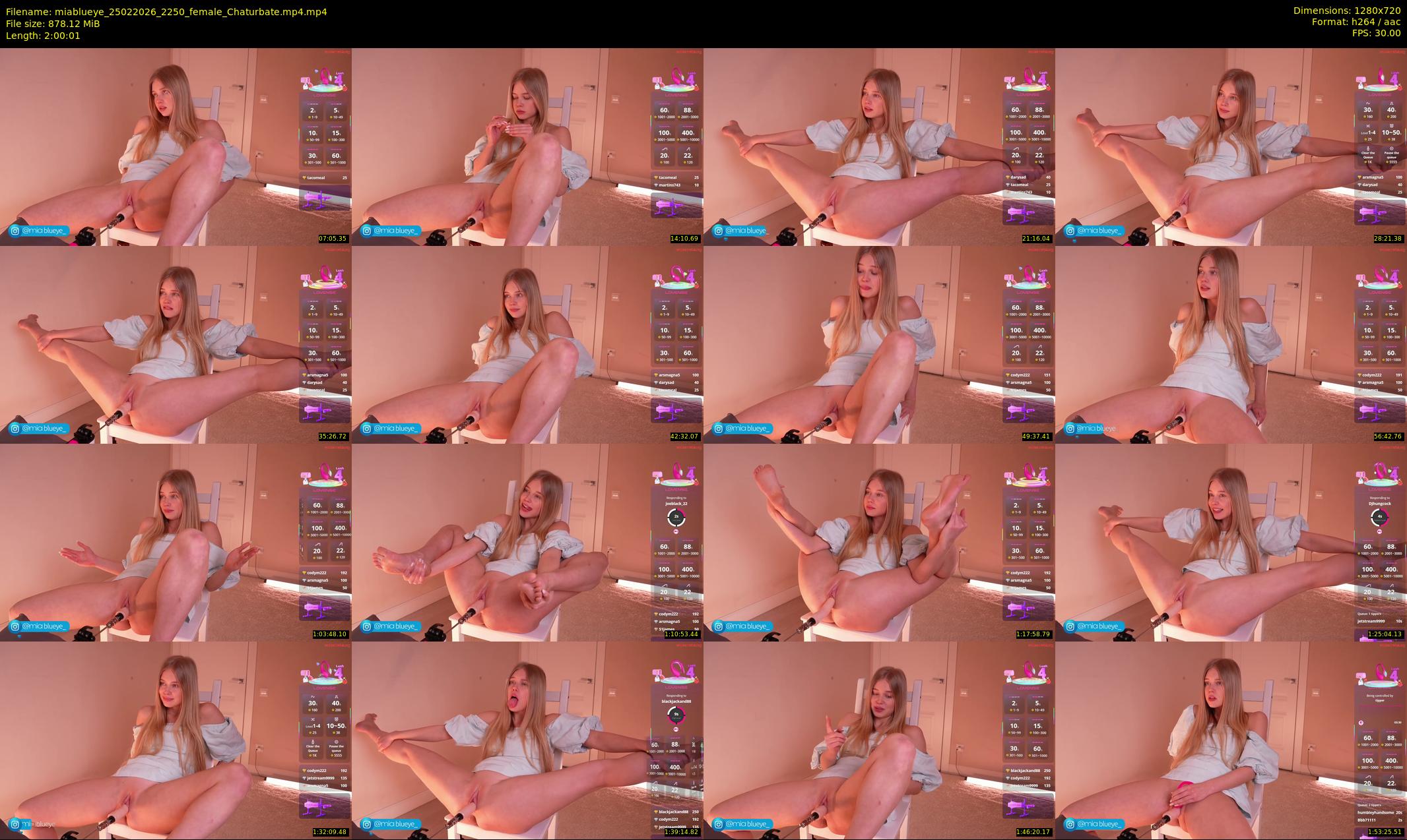 miablueye — 121 minute Chaturbate female cam show recording, 720p, Feb 25, 2026
